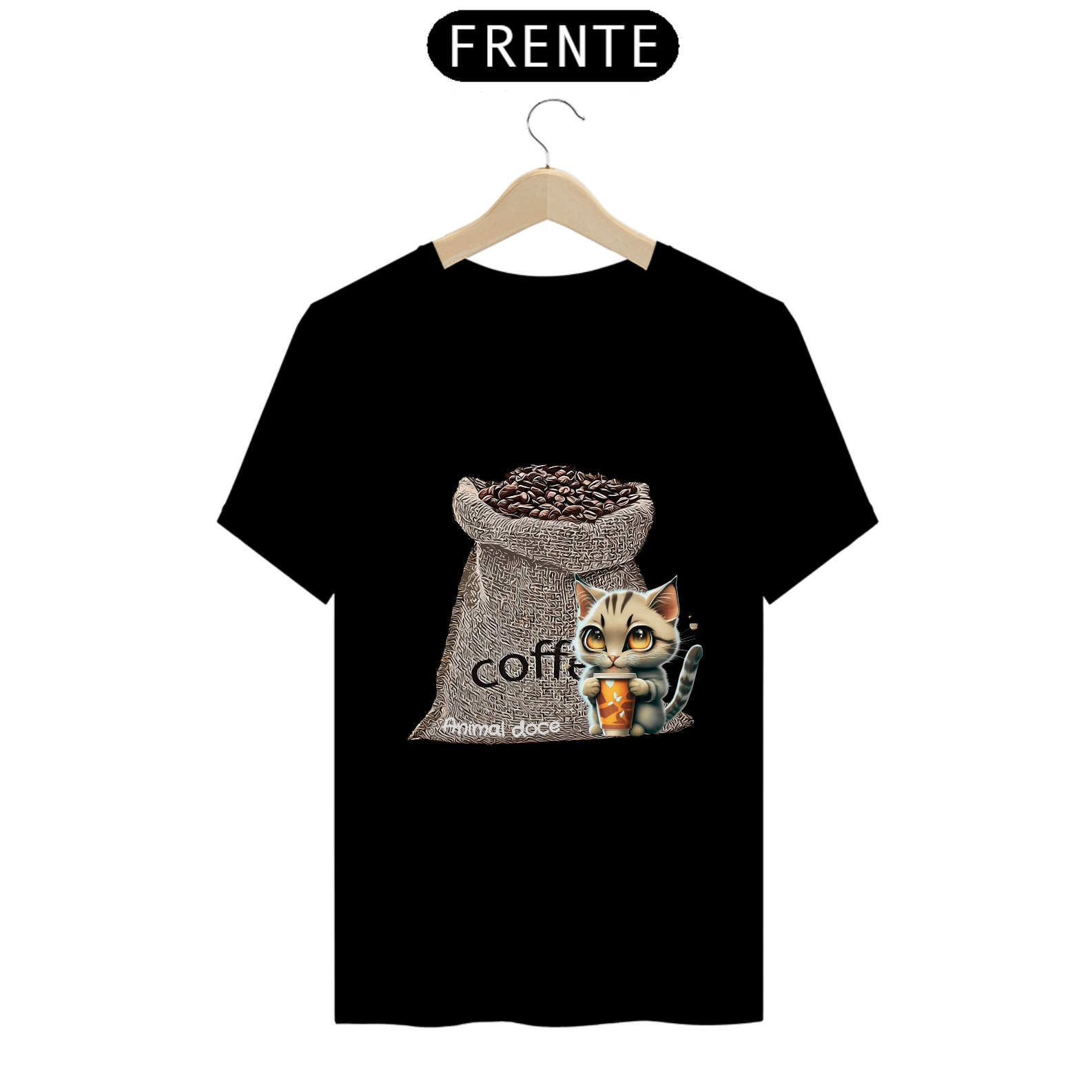Nome do produto: CAMISETA T-SHIRT PRIME, CAT COFFEE