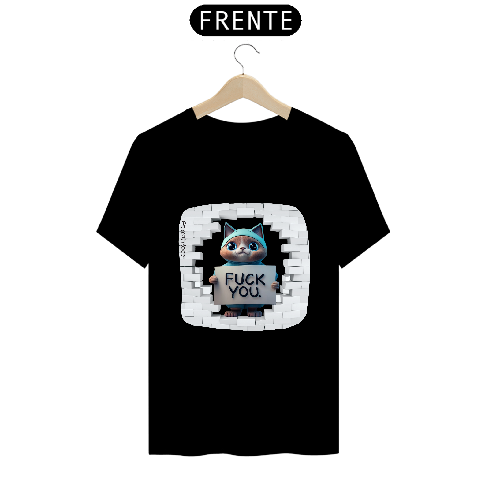 Nome do produto: CAMISETA T-SHIRT PRIME CAT, FUCK YOU