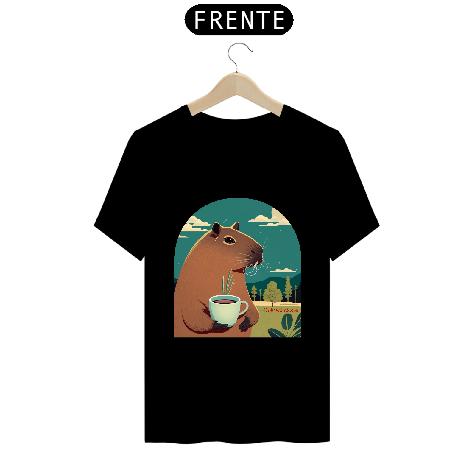 Nome do produto: CAMISETA T-SHIRT  PRIME, CAPYBARA COFFEE