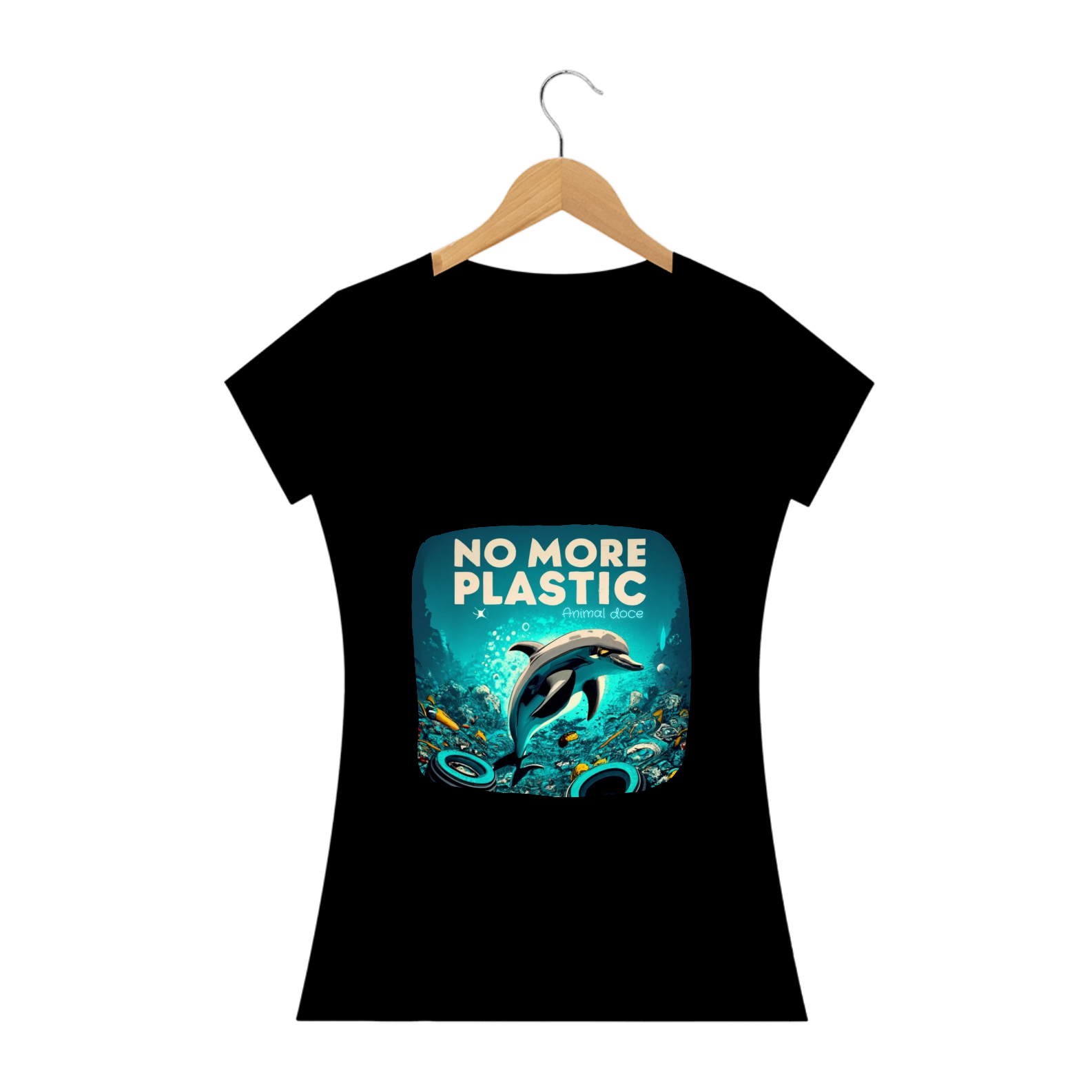 Nome do produto: CAMISETA BABY LONG PRIME, DOLPHIN  NO MORE PLASTIC