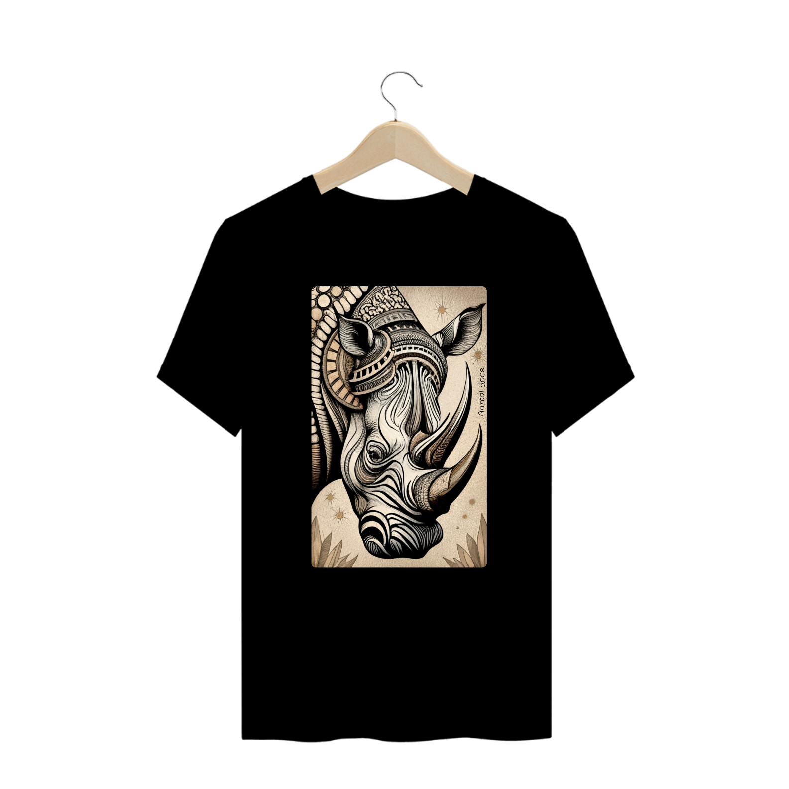 Nome do produto: CAMISETA T-SHIRT PLUS SIZE, RHINO MAORI