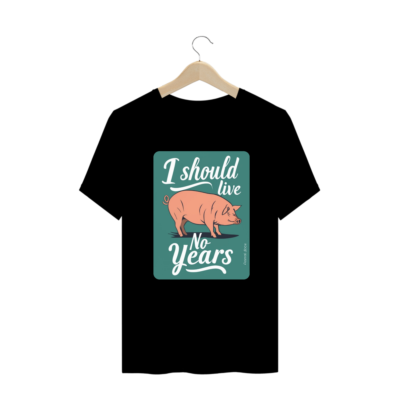 Nome do produto: CAMISETA T-SHIRT PLUS SIZE PIG, LINHA VEGAN, I SHOULD LIVE 