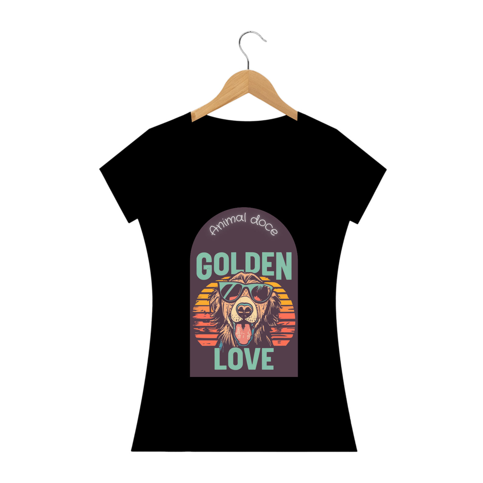 Nome do produto: CAMISETA BABY LONG PRIME, DOG GOLDEN LOVE