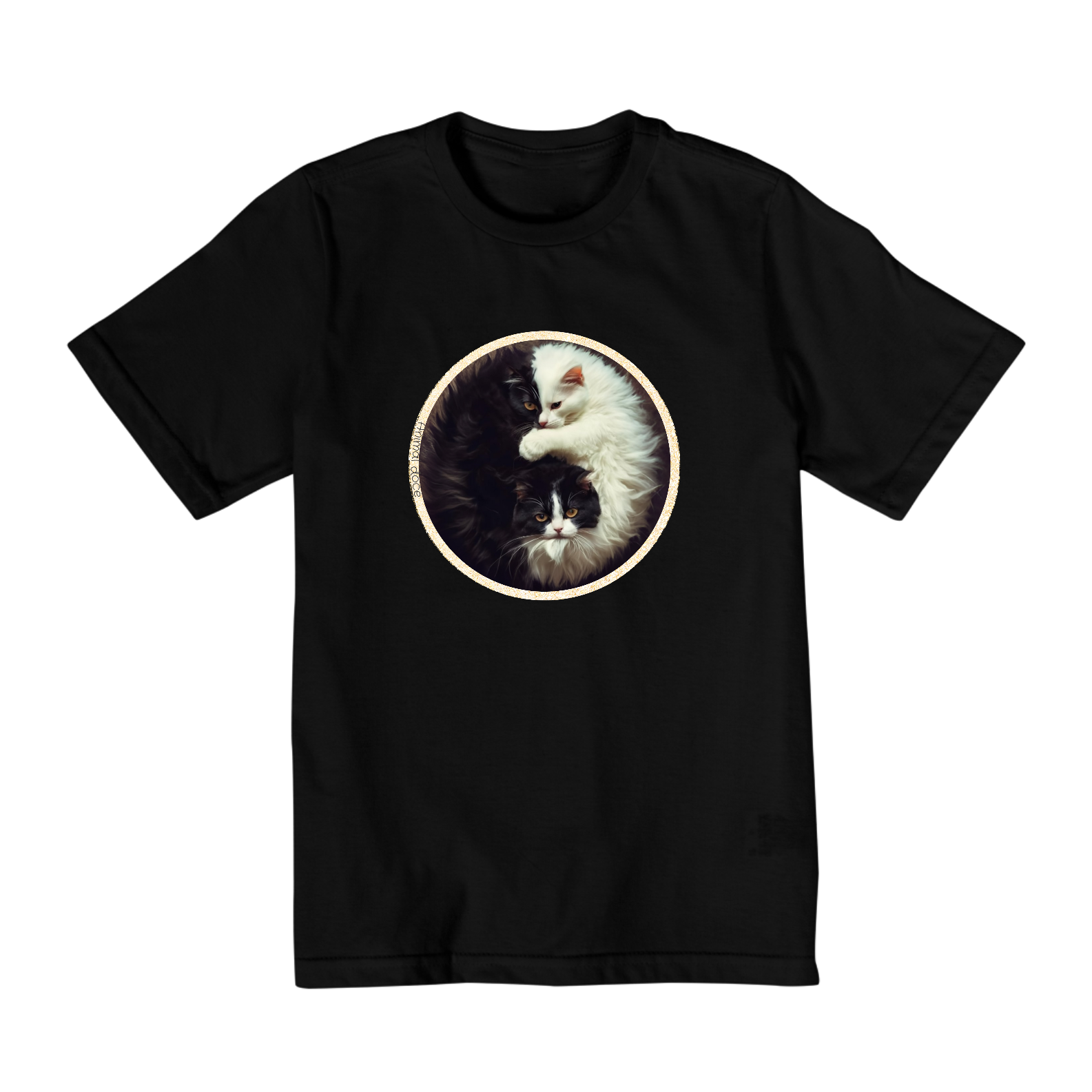 Nome do produto: CAMISETA QUALITY INFANTIL, CAT YIN YANG-10 A 14 ANOS