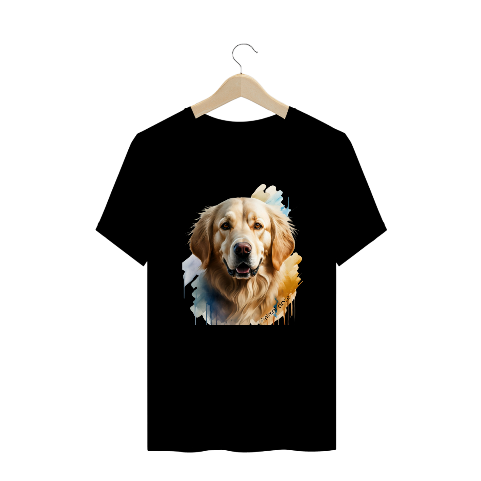 Nome do produto: CAMISETA T-SHIRT PLUS SIZE, DOG GOLDEN
