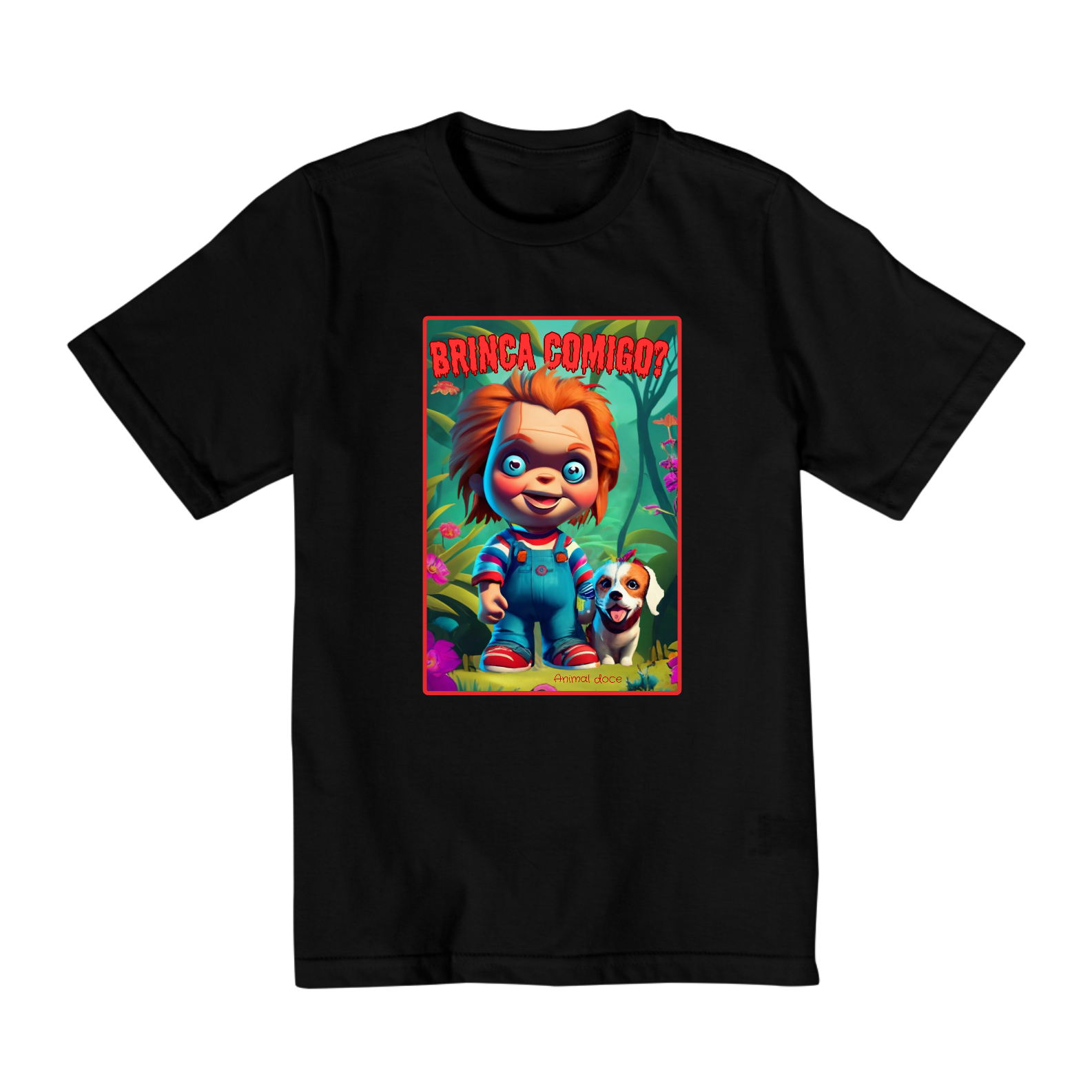Nome do produto: CAMISETA QUALITY INFANTIL, CHUCKY  BRINCA COMIGO-2 A 8 ANOS