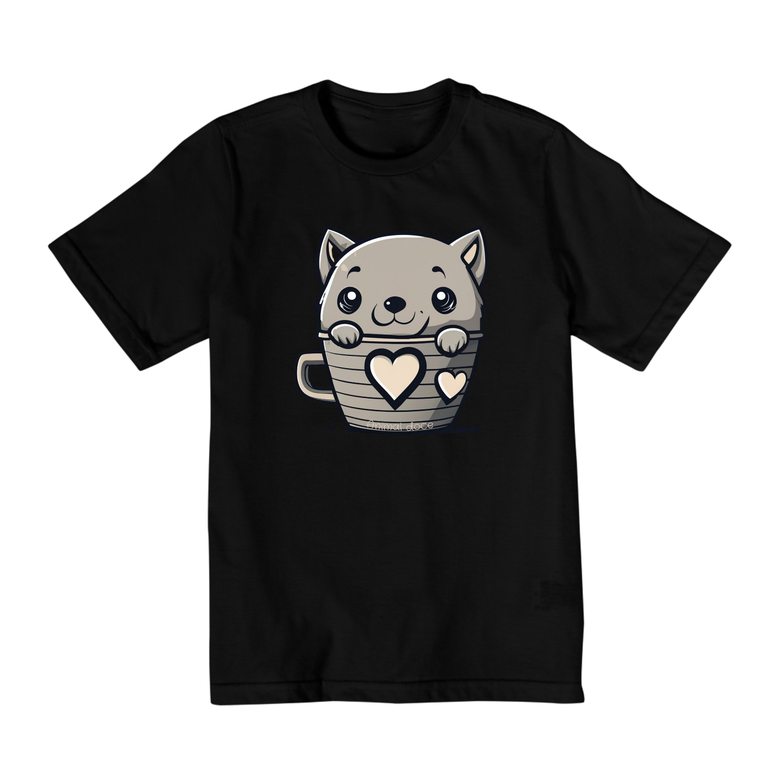 Nome do produto: CAMISETA QULAITY INFANTIL, CAT IN THE CUP-2 A 8 ANOS