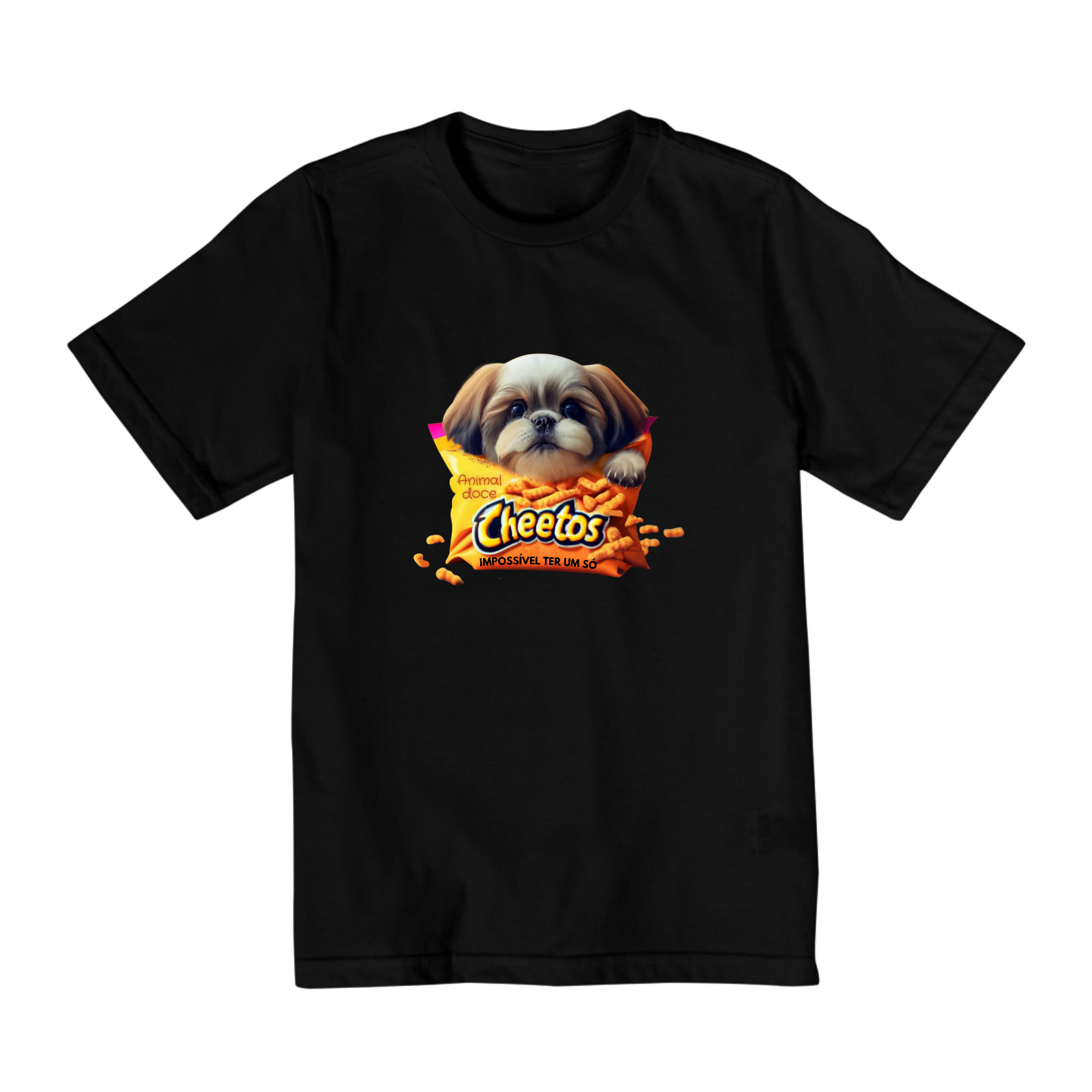 Nome do produto: CAMISETA QUALITY INFANTIL, DOG CHEETOS IMPOSSIVEL TER SO UM - 2 HA 8 ANOS