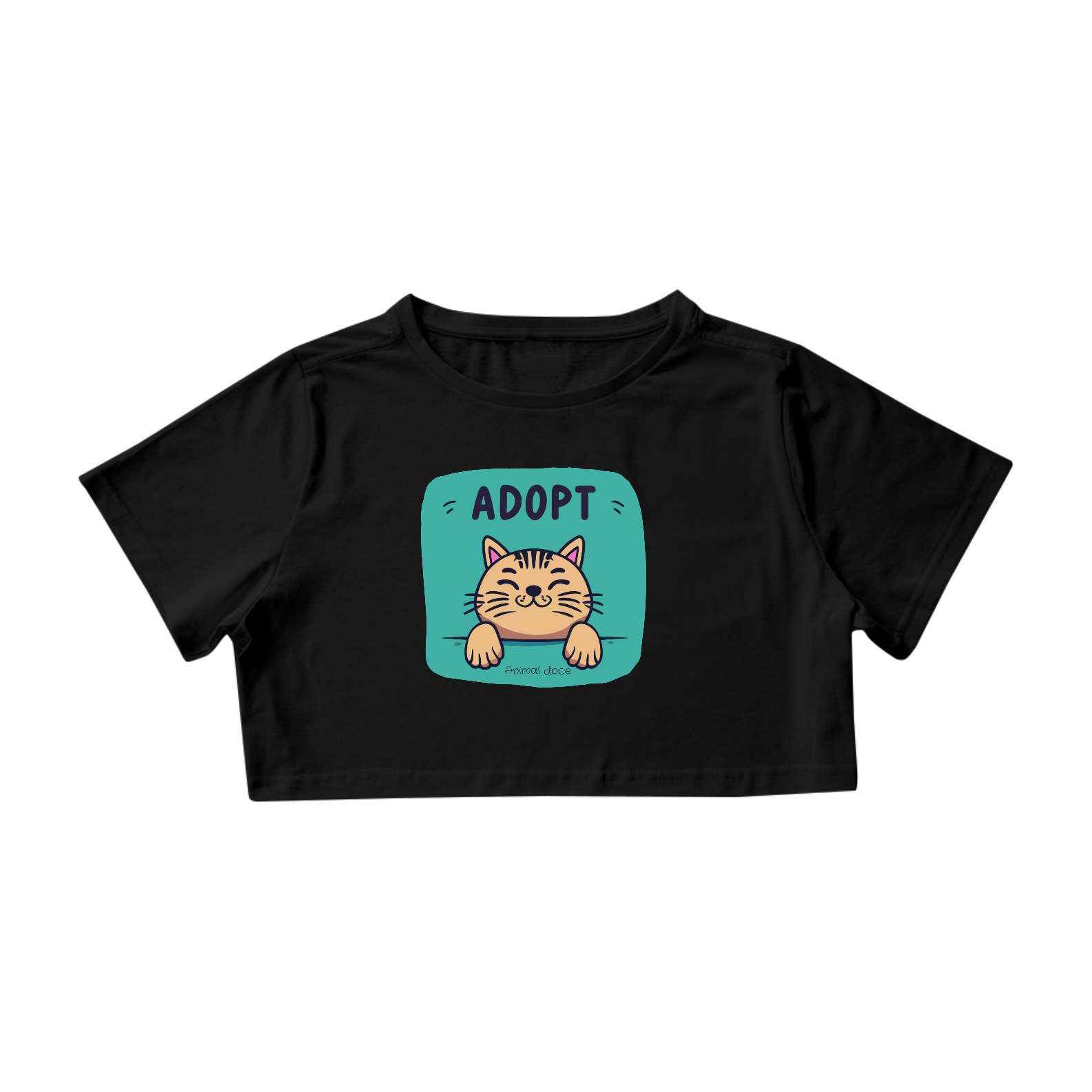 Nome do produto: CAMISA CROPPED, ADOPT CAT