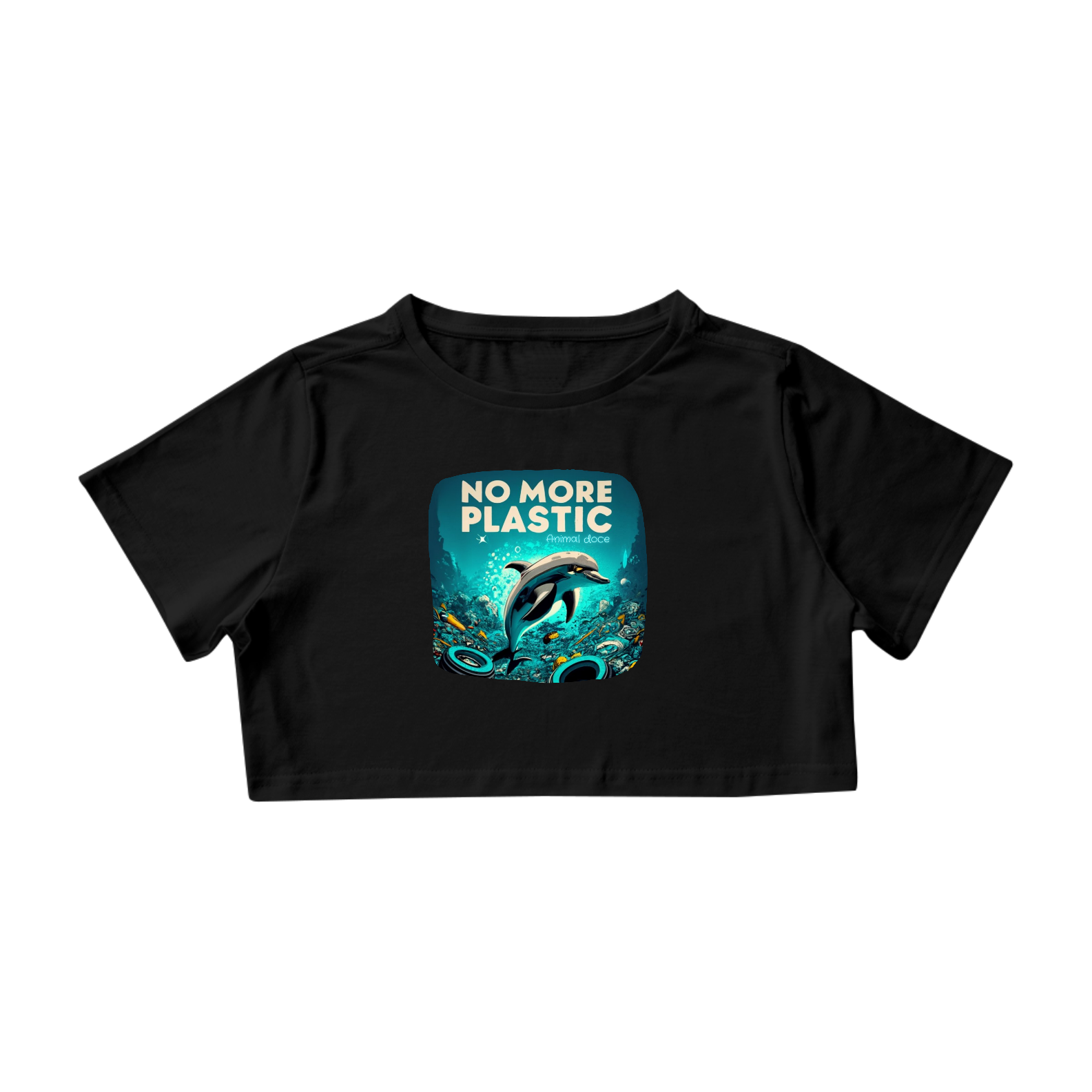 Nome do produto: CAMISA CROPPED, DOLPHIN NO MARE PLASTIC