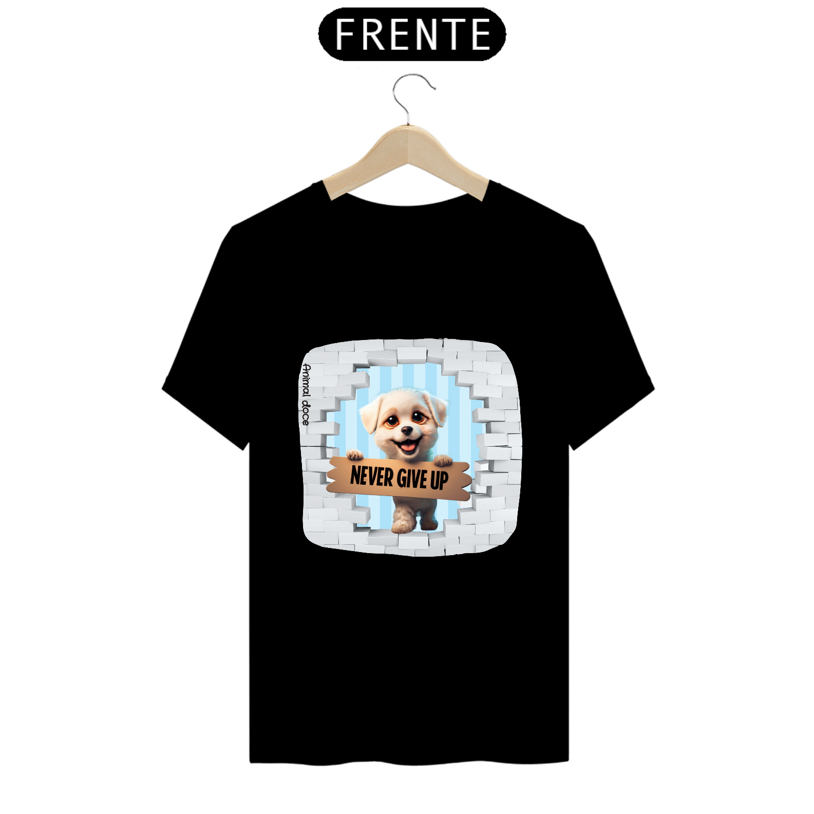 Nome do produto: CAMISETA T-SHIRT PRIME  DOG, NIVER GIVE UP