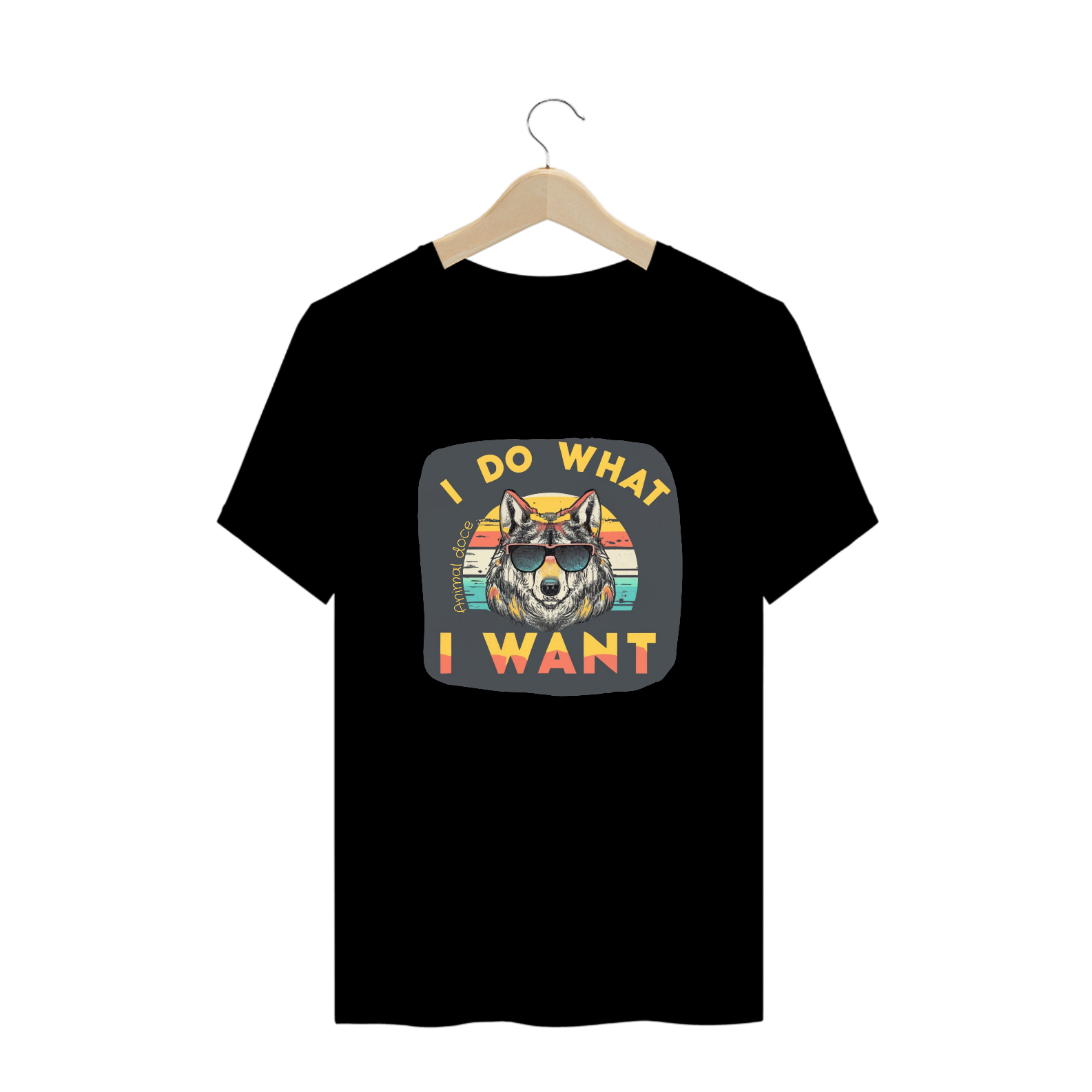 Nome do produto: CAMISETA T-SHIRT PLUS SIZE WOLF, I DO WHAT I WANT