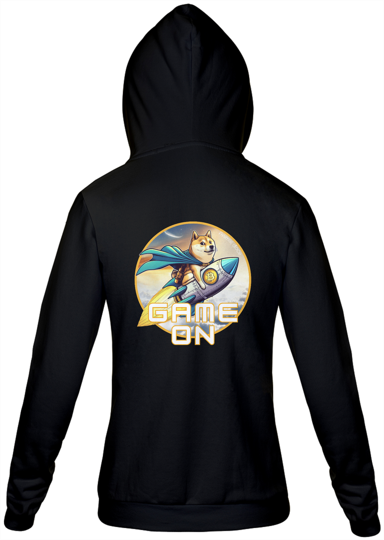 Nome do produto: MOLETOM COM ZIPER UNISSEX, BOLSO CANGURU-P M G GG-BITCOIN GAME ON, INTERIOR FLANELADO, PUNHO E BARRA EM RETILÍNEA