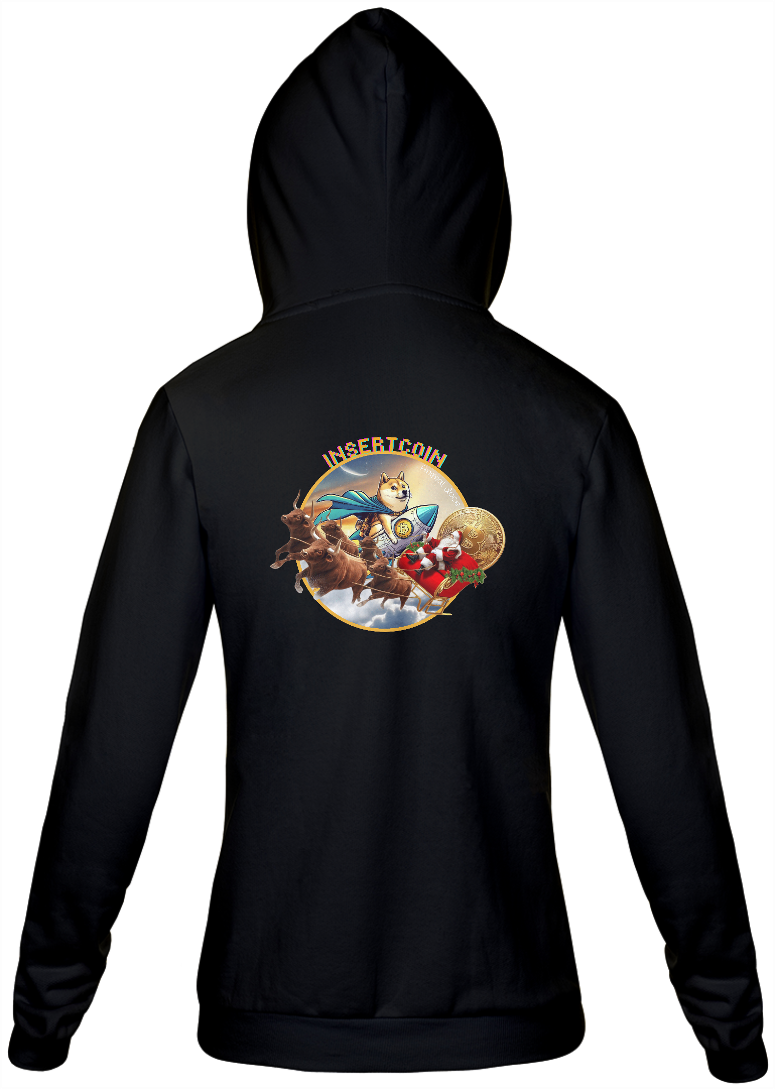 Nome do produto: MOLETOM COM ZIPER UNISSEX, BOLSO CANGURU-P M G GG-BITCOIN INSERTCOIN, INTERIOR FLANELADO, PUNHO E BARRA EM RETILÍNEA