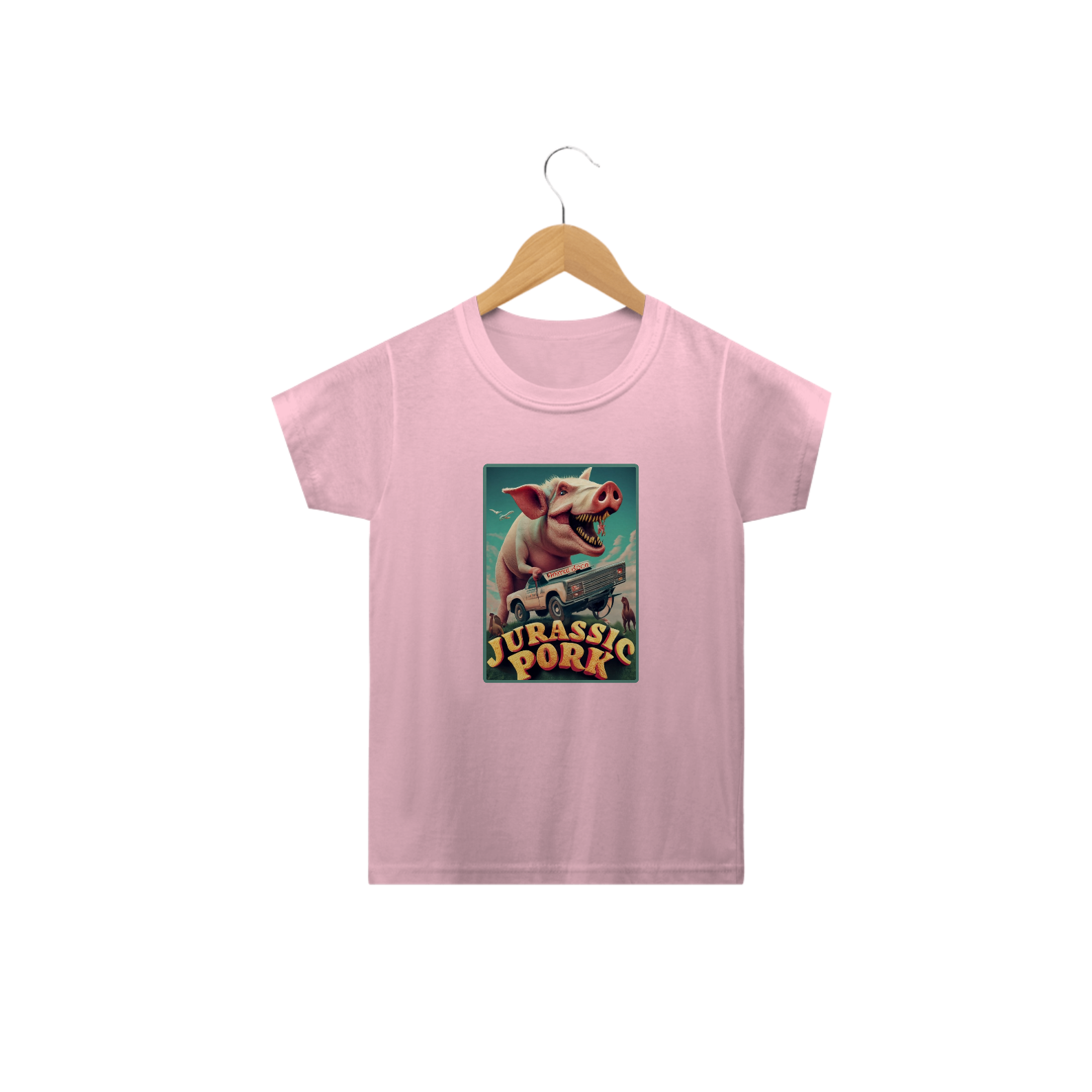 Nome do produto: CAMISETA CLASSIC INFANTIL, JURASSIC PORK-2 A 14 ANOS 