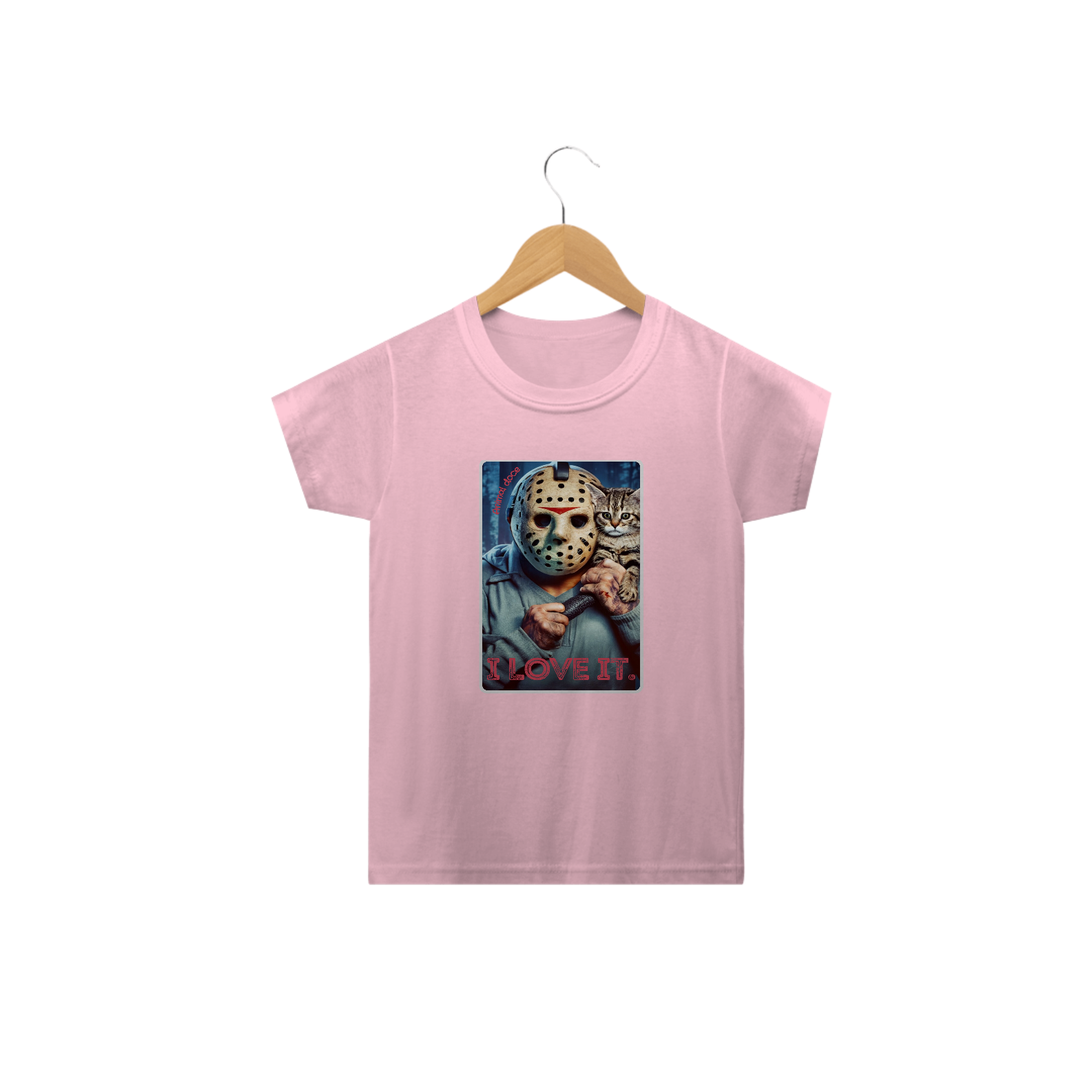Nome do produto: CAMISETA CLASSIC INFANTIL CAT, LINHA FILME JASON I LOVE IT SEXTA FEIRA 13-2 A 14 ANOS 