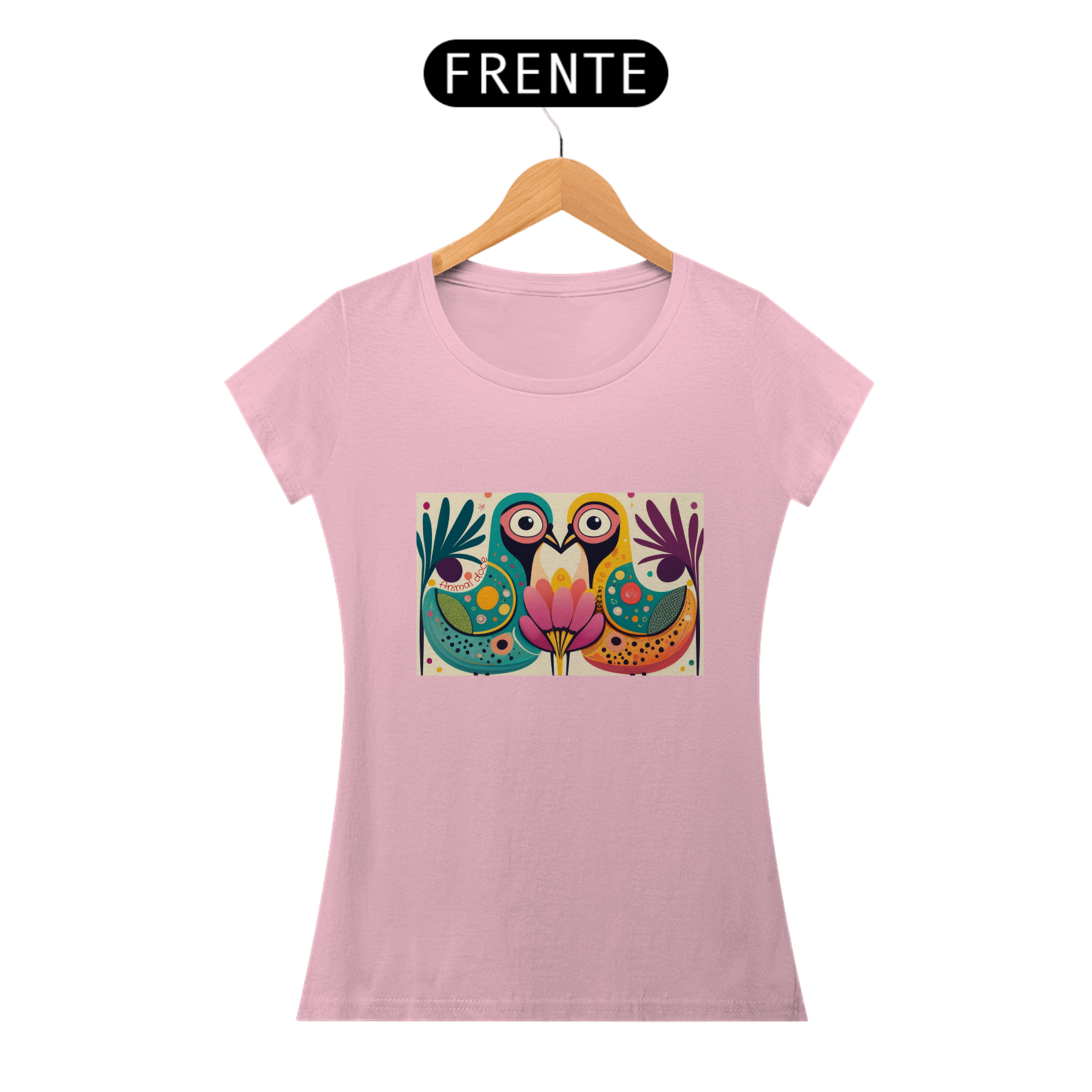 Nome do produto: CAMISETA BABY LONG ALGODÃO PIMA, COLORFUL BIRDS