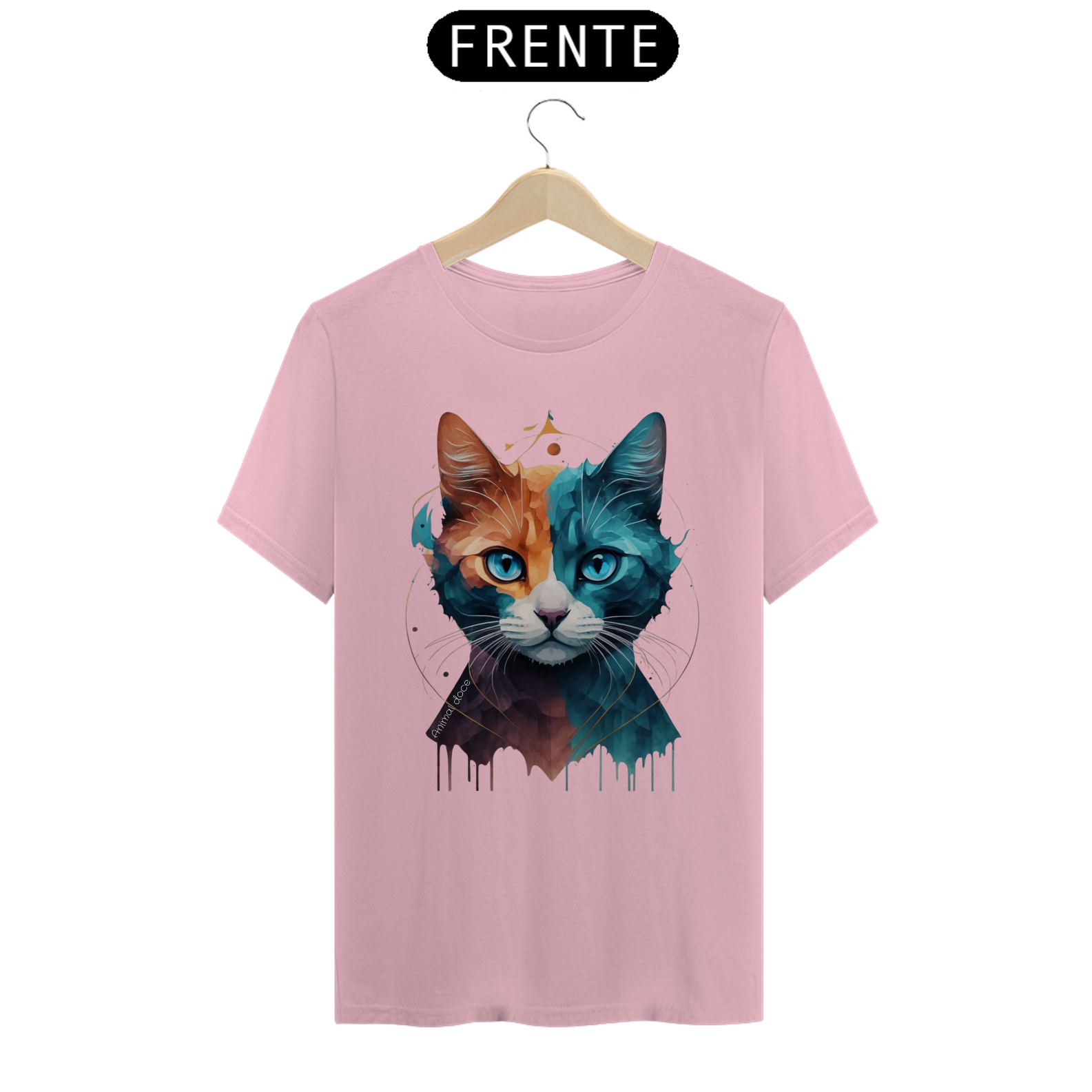 Nome do produto: CAMISETA T-SHIRT CLASSIC, COLORFUL CAT 