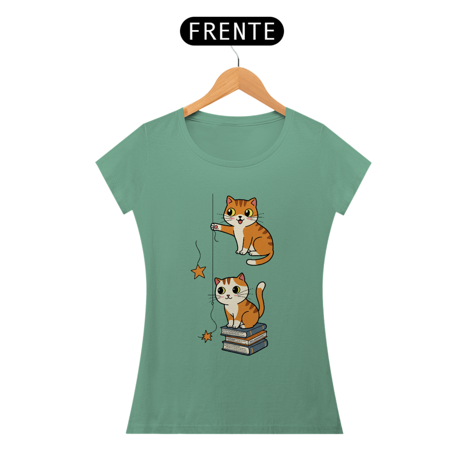 Nome do produto: CAMISETA BABY LONG ESTONADA, CUTE CAT