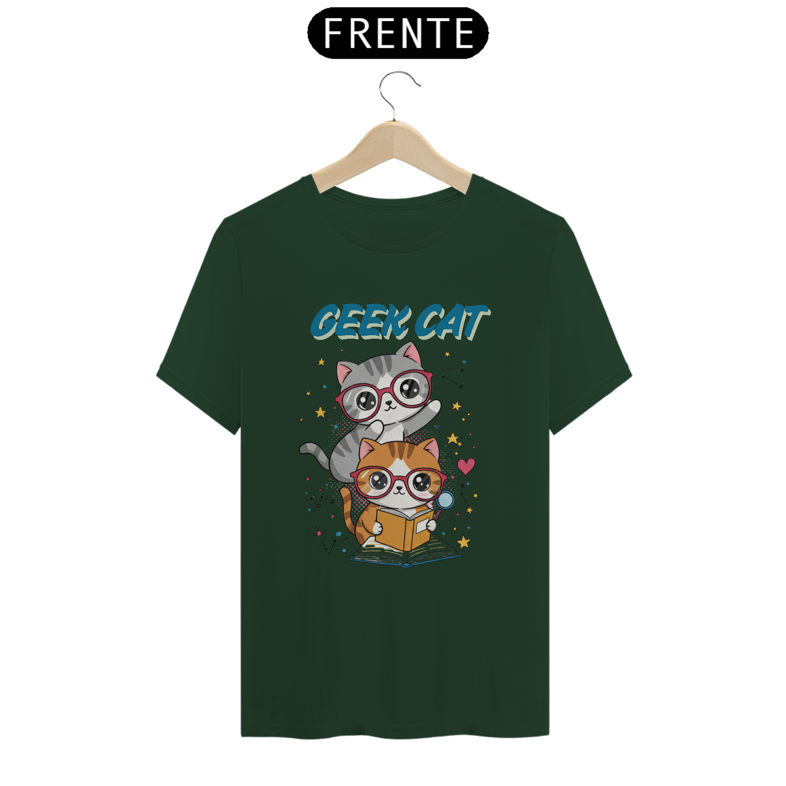 Nome do produto: CAMISETA T-SHIRT CLASSIC, GEEK CAT