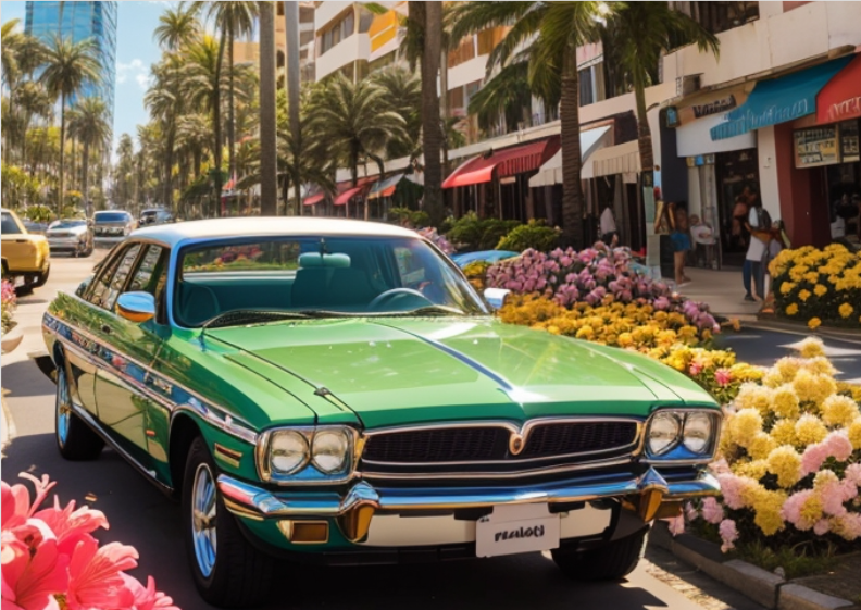 Nome do produto: Carro verde pôster