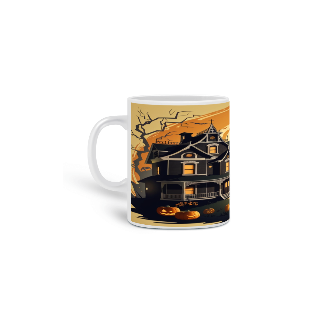 Nome do produto: Caneca Halloween Casa Assombrada