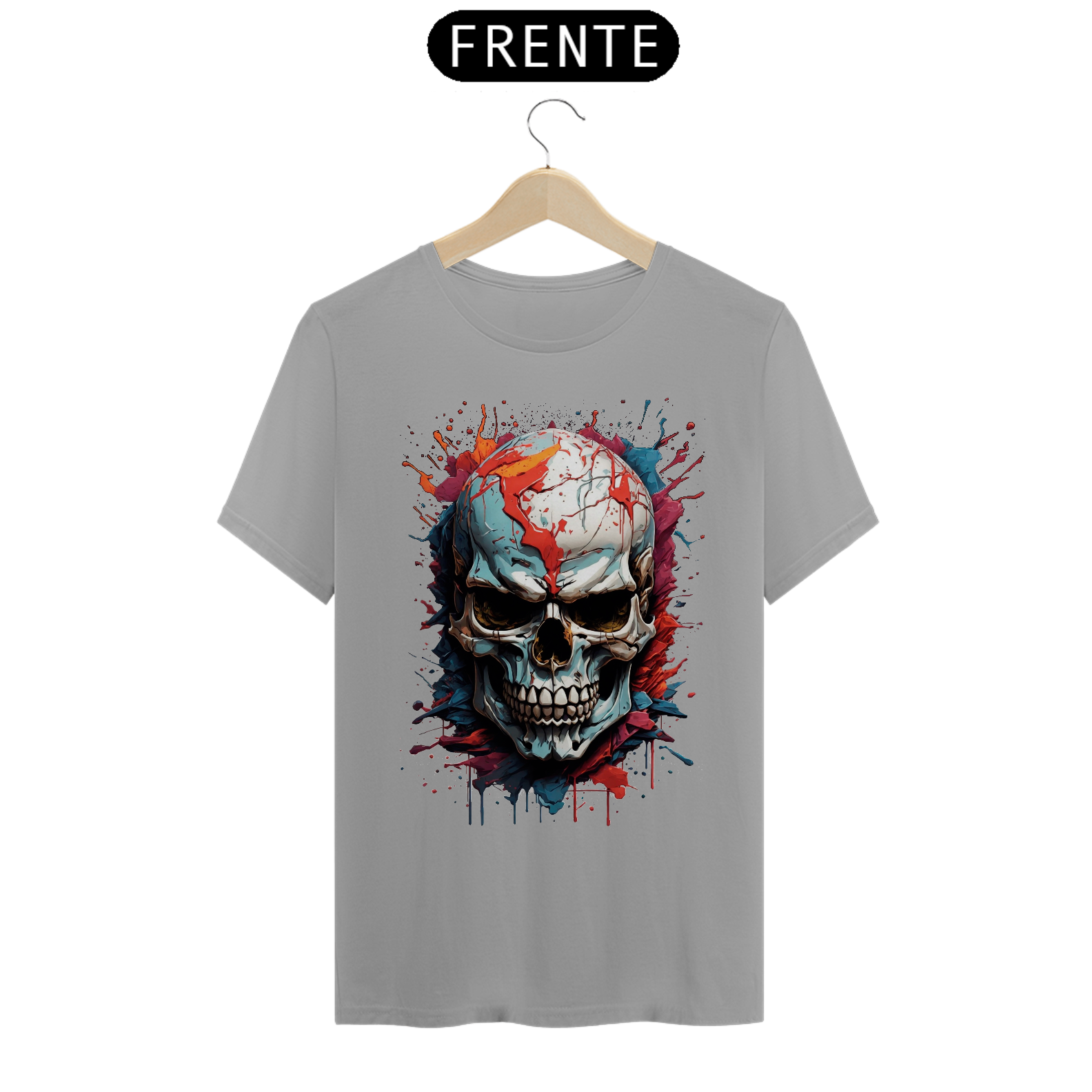 Nome do produto: Camiseta - Caveira Aquarela