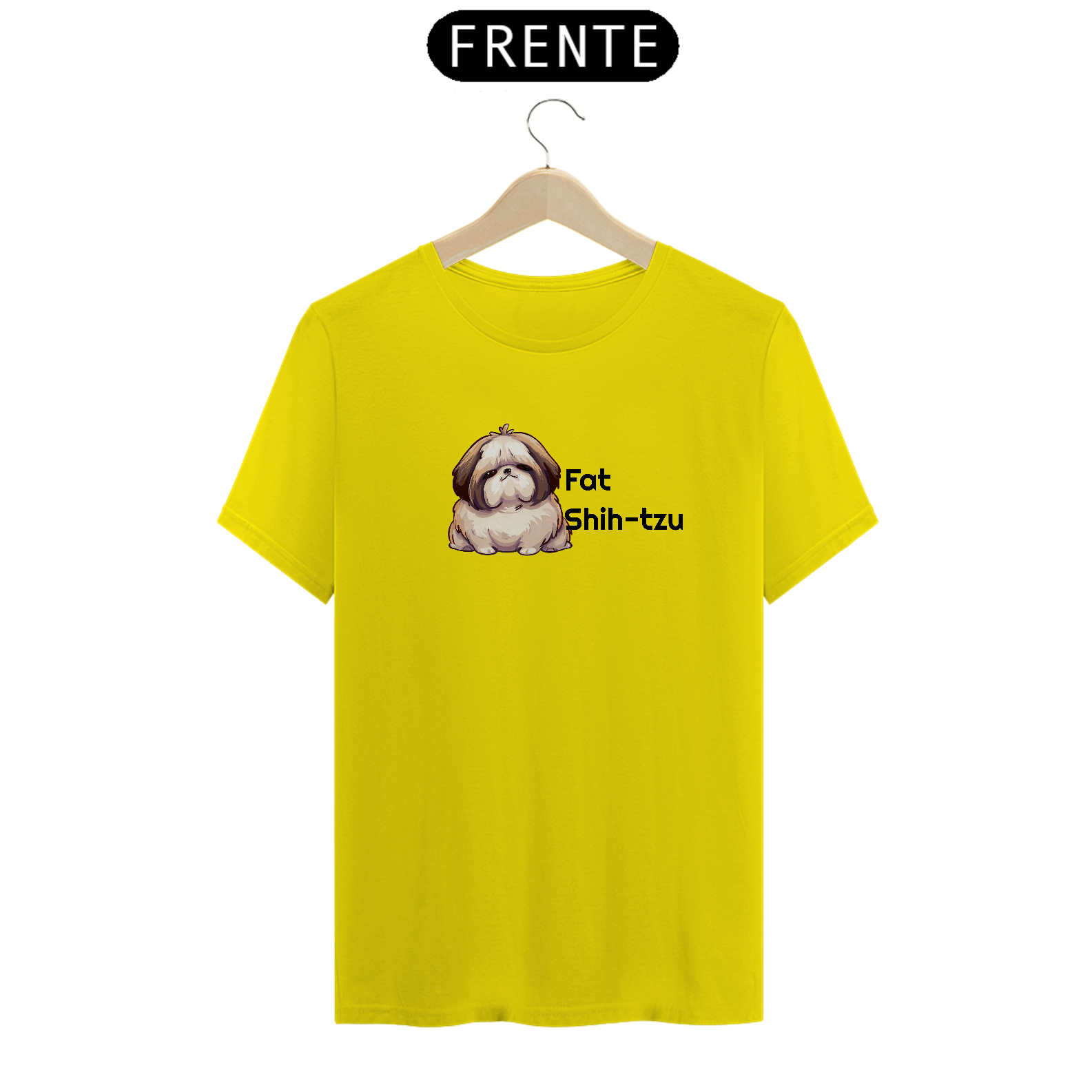 Nome do produto: T-Shirt Quality - Fat Shih-tzu - Modelo 1