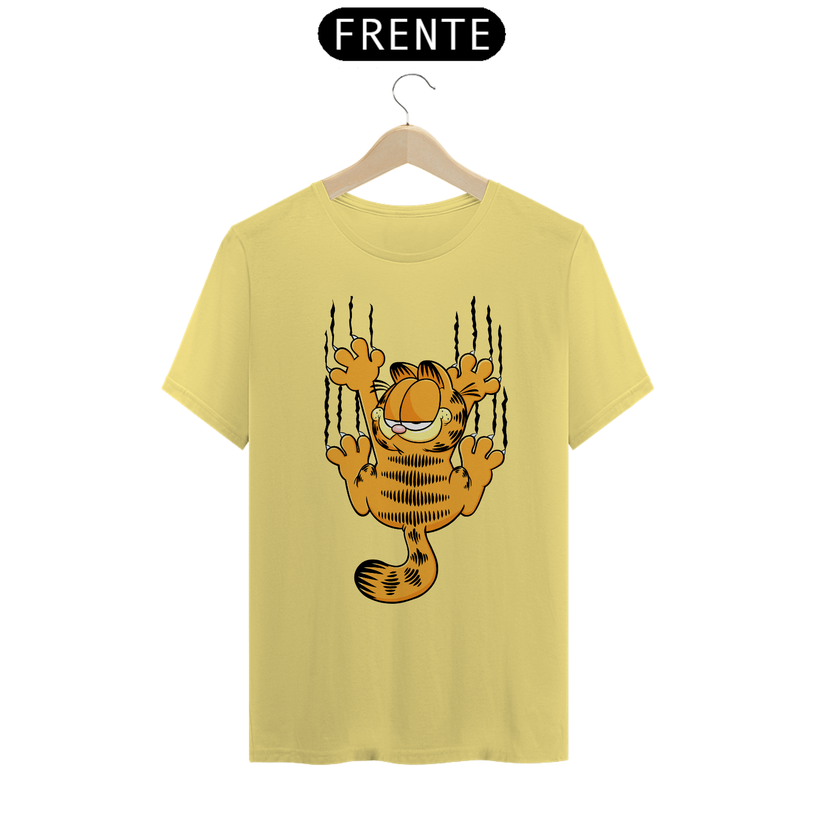 Nome do produto: Camiseta T-Shirt Estonada - Garfield Agarradinho - Model 1