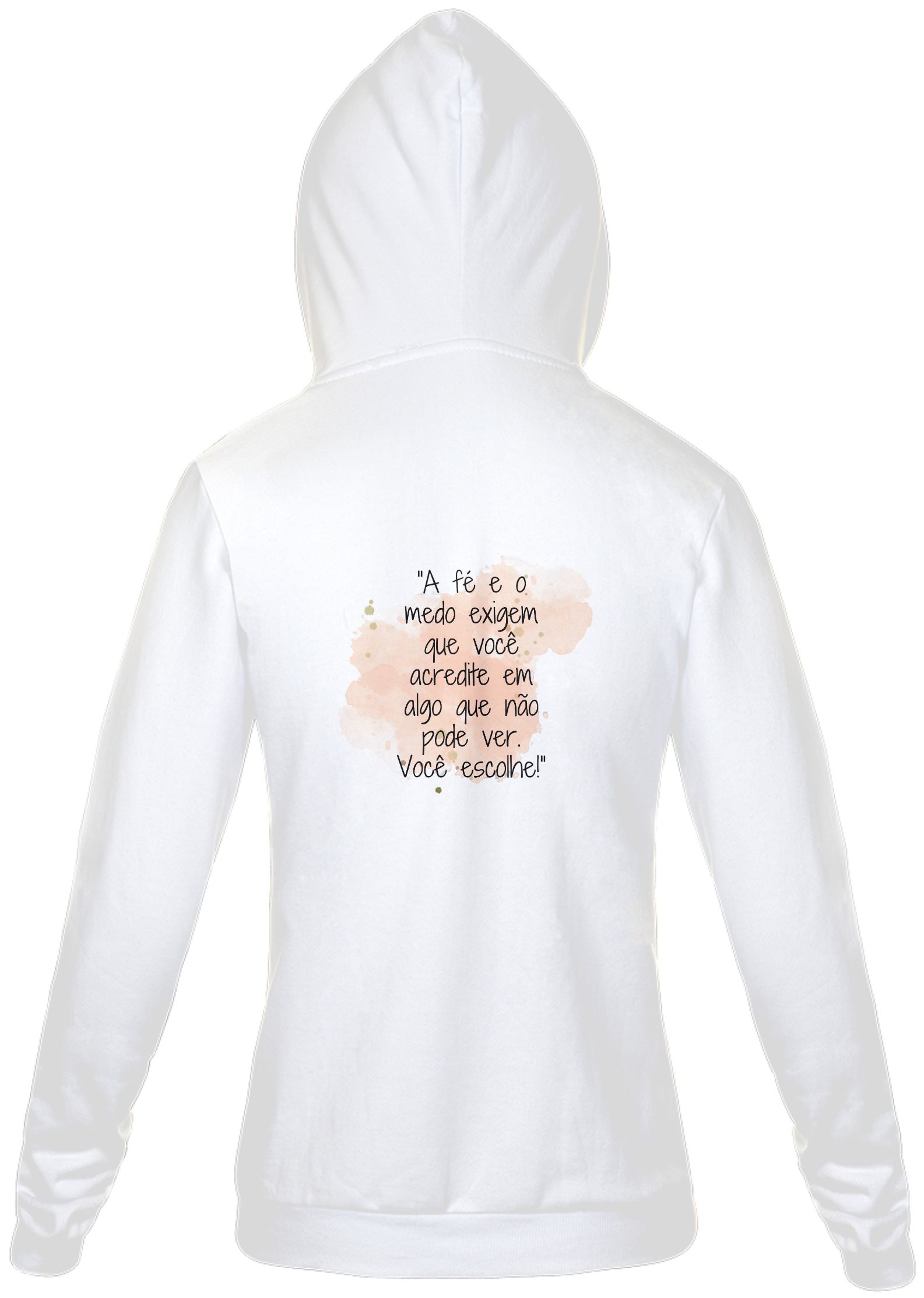 Nome do produto: Moleton com zíper Unissex “A fé e o medo exigem que você acredite em algo que não pode ver. Você escolhe!”