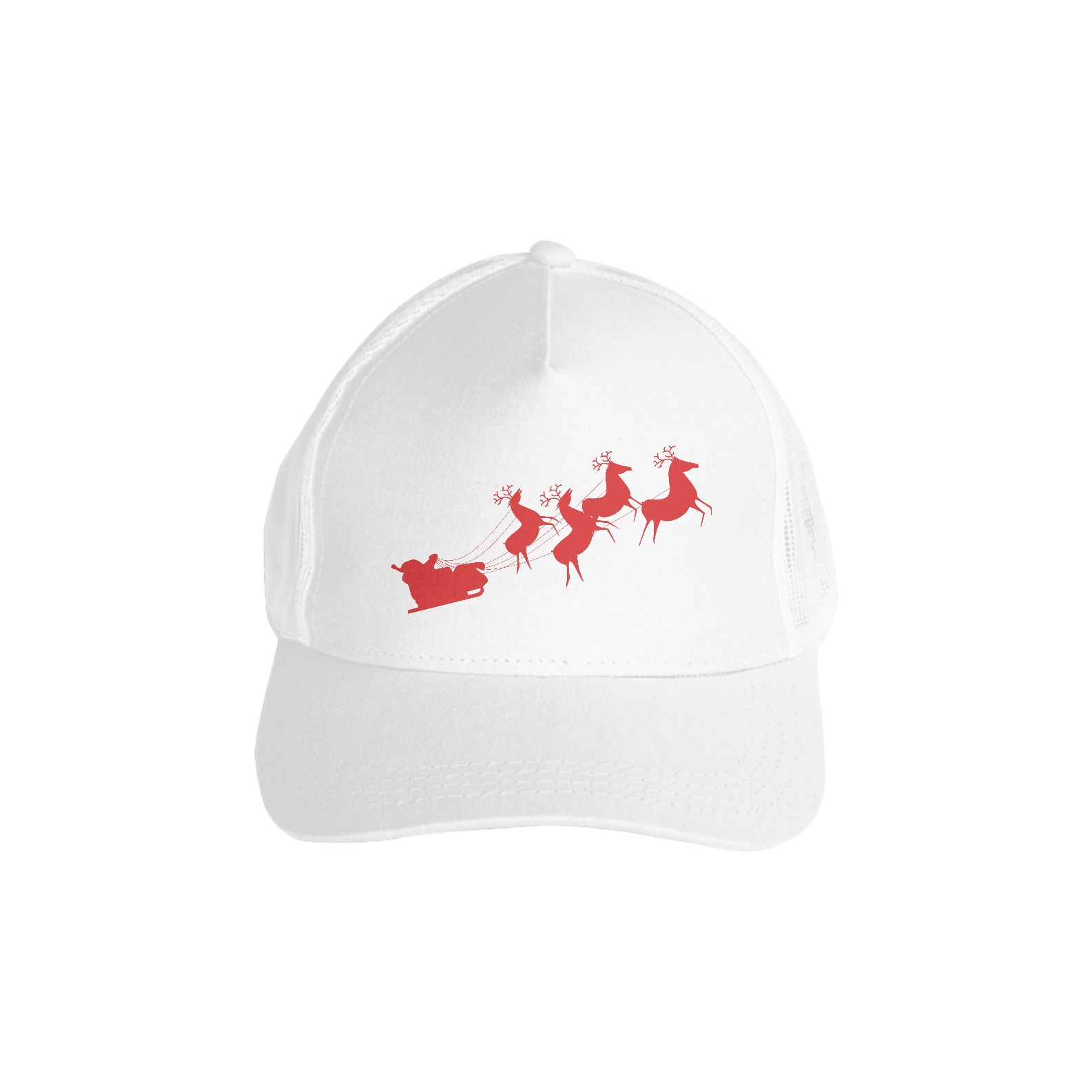 Nome do produto: Boné Americano com Tela - Papai Noel 2 - Vermelho