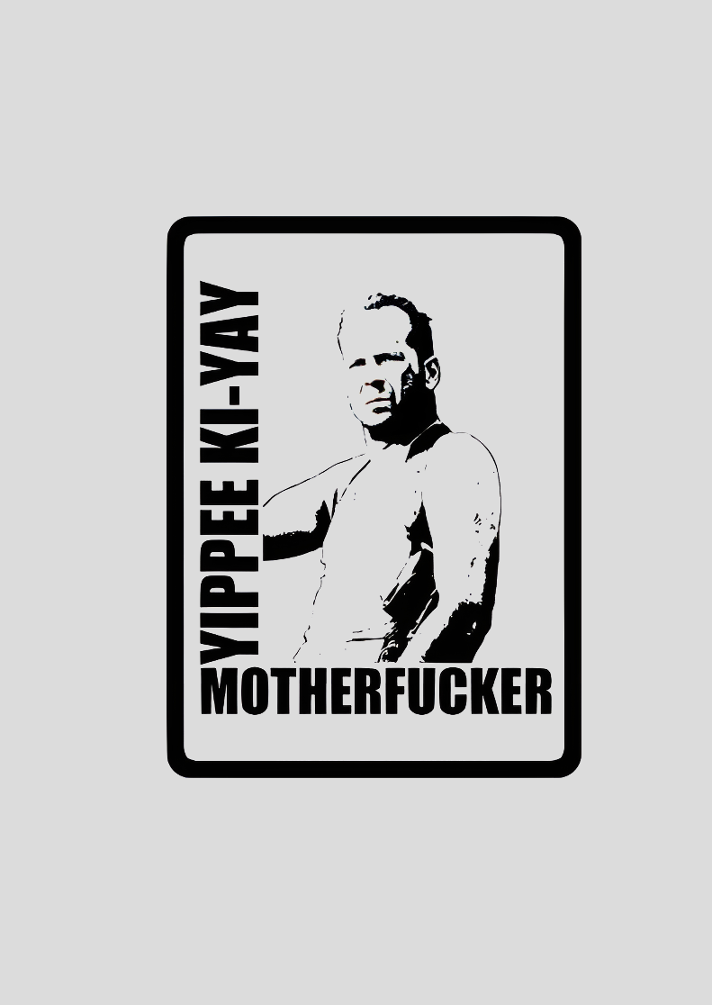 Nome do produto: Poster Retrato - Die Hard 1 - Yippee Ki-Yay Motherfucker - Preto