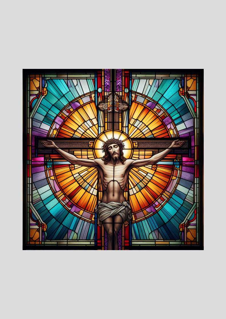 Nome do produto: Poster Retrato - Jesus - Vitral 1