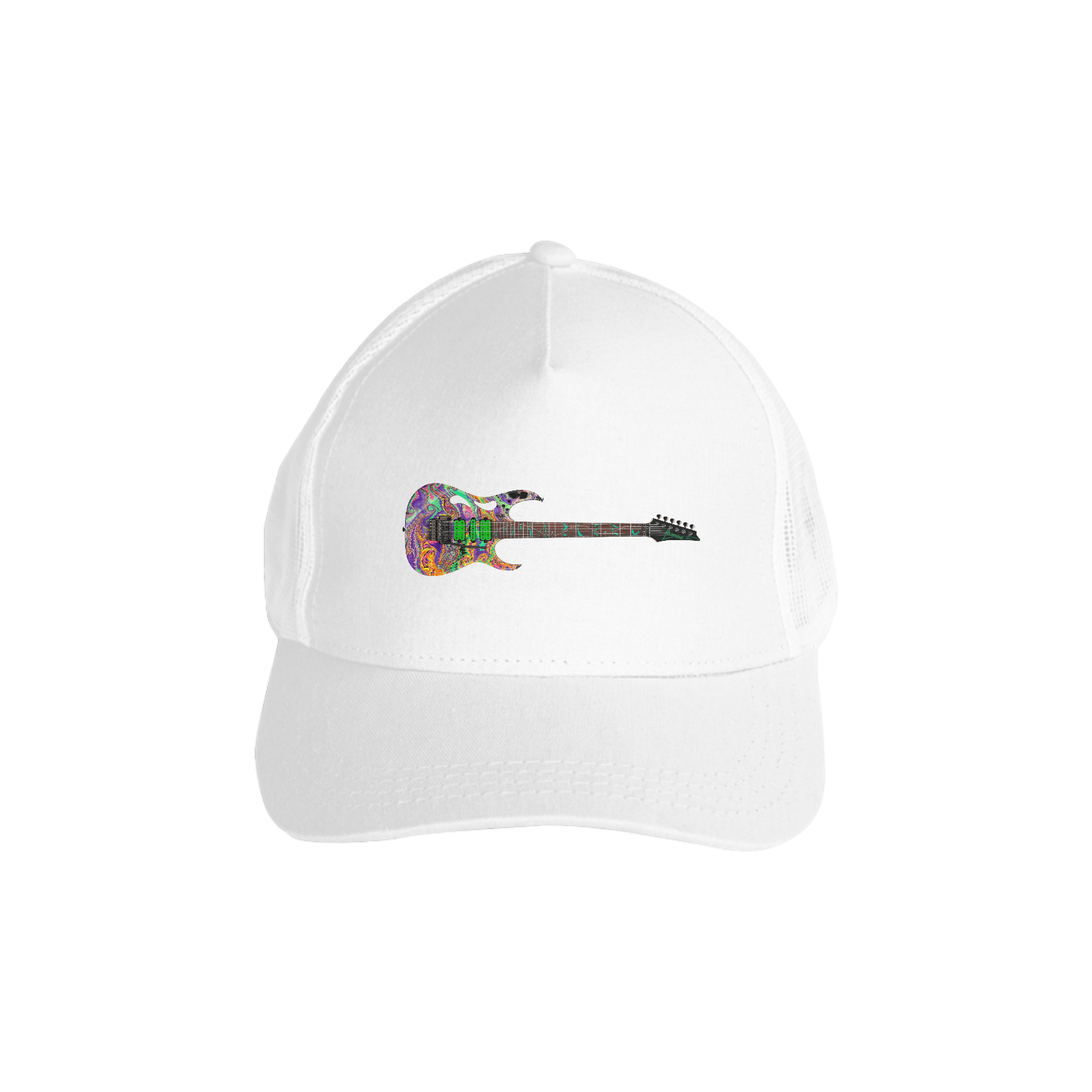 Nome do produto: Boné Americano - Guitarra Ibanez PIA77 Steve Vai Signature Multicolor Swirl