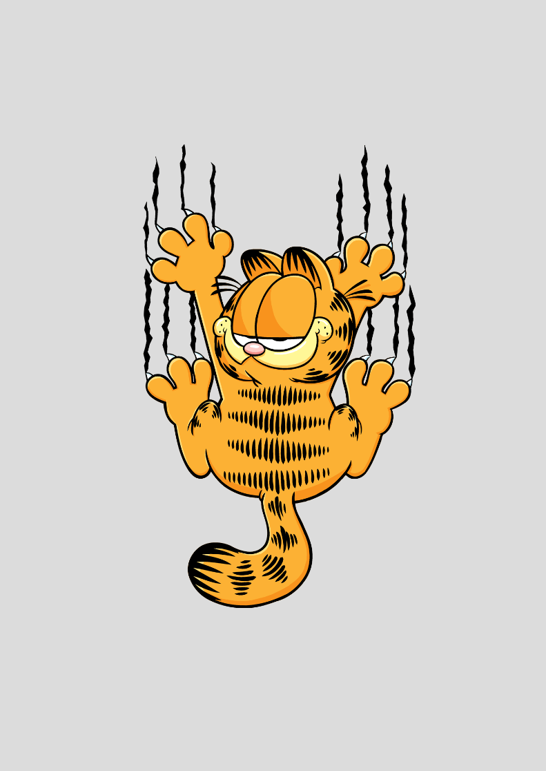 Nome do produto: Poster Retrato - Garfield Agarradinho - Model 1