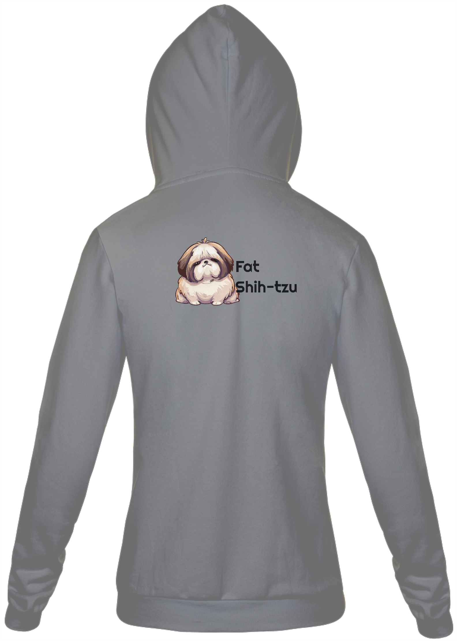 Nome do produto: Moletom com Zíper - Fat Shih-tzu - Modelo 1