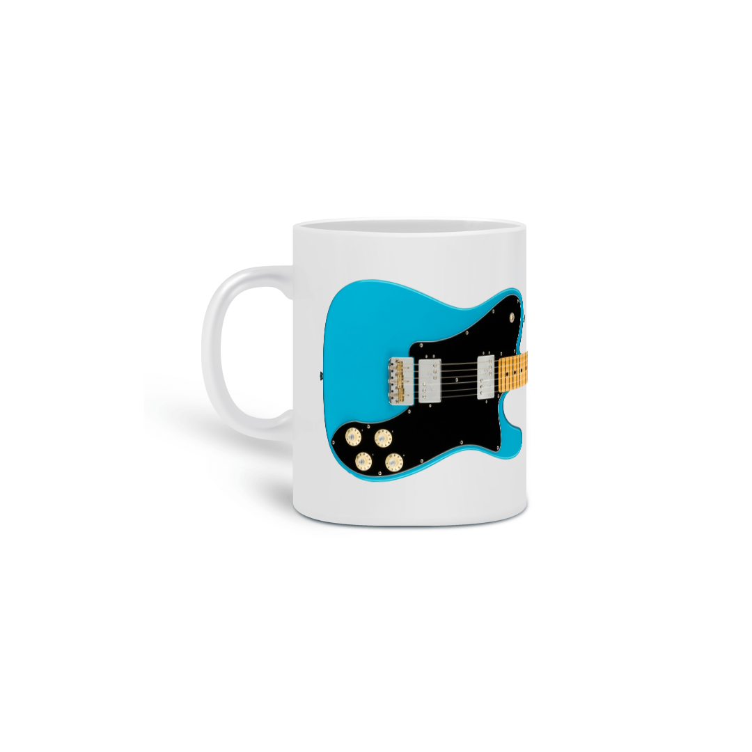 Nome do produto: Caneca Cerâmica - Guitarra Fender American Professional II Telecaster Deluxe Miami Blue - HD