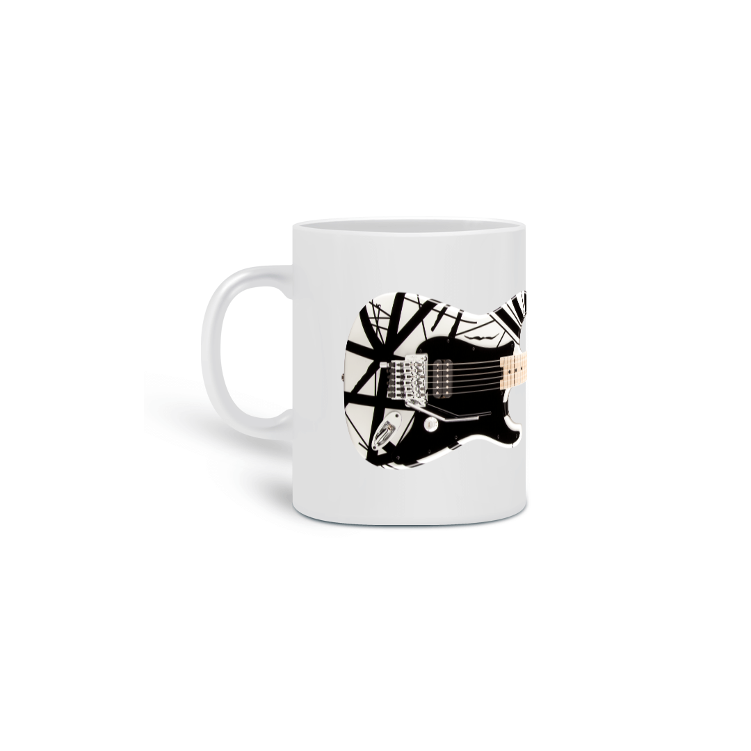 Nome do produto: Caneca Cerâmica - Guitarra EVH Striped Series Black White