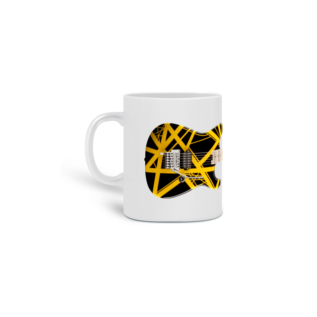 Nome do produto: Caneca Cerâmica - Guitarra EVH Striped Series Black Yellow