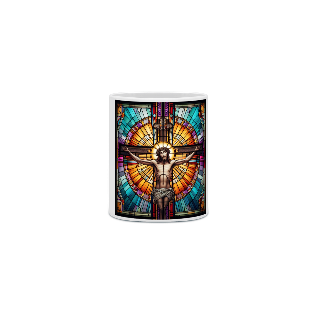 Nome do produto: Caneca Cerâmica - Jesus - Vitral 1