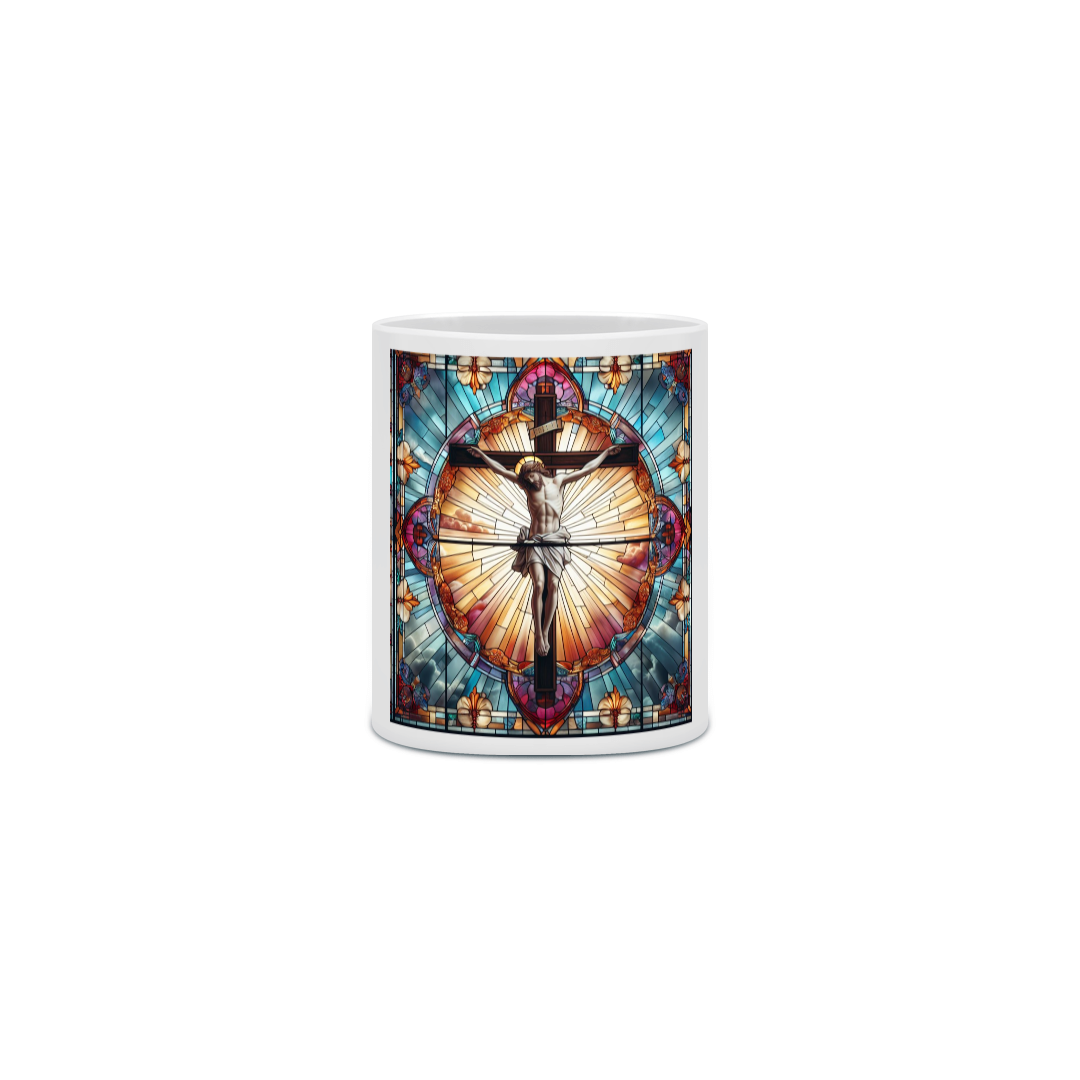 Nome do produto: Caneca Cerâmica - Jesus - Vitral 2