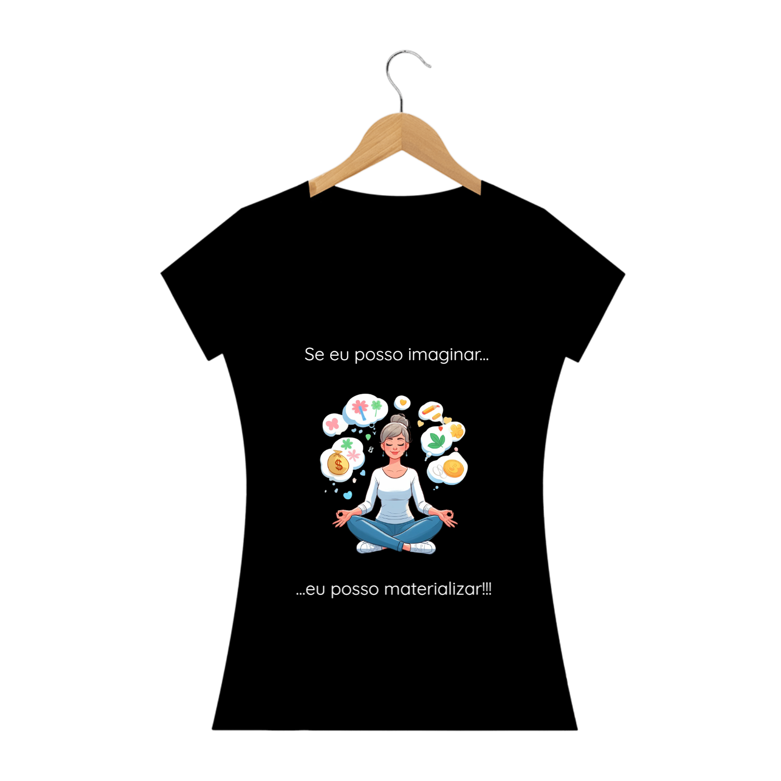 Nome do produto: Camiseta Baby Long Prime - Preta - Se eu posso imaginar, eu posso materializar!!! Modelo 2