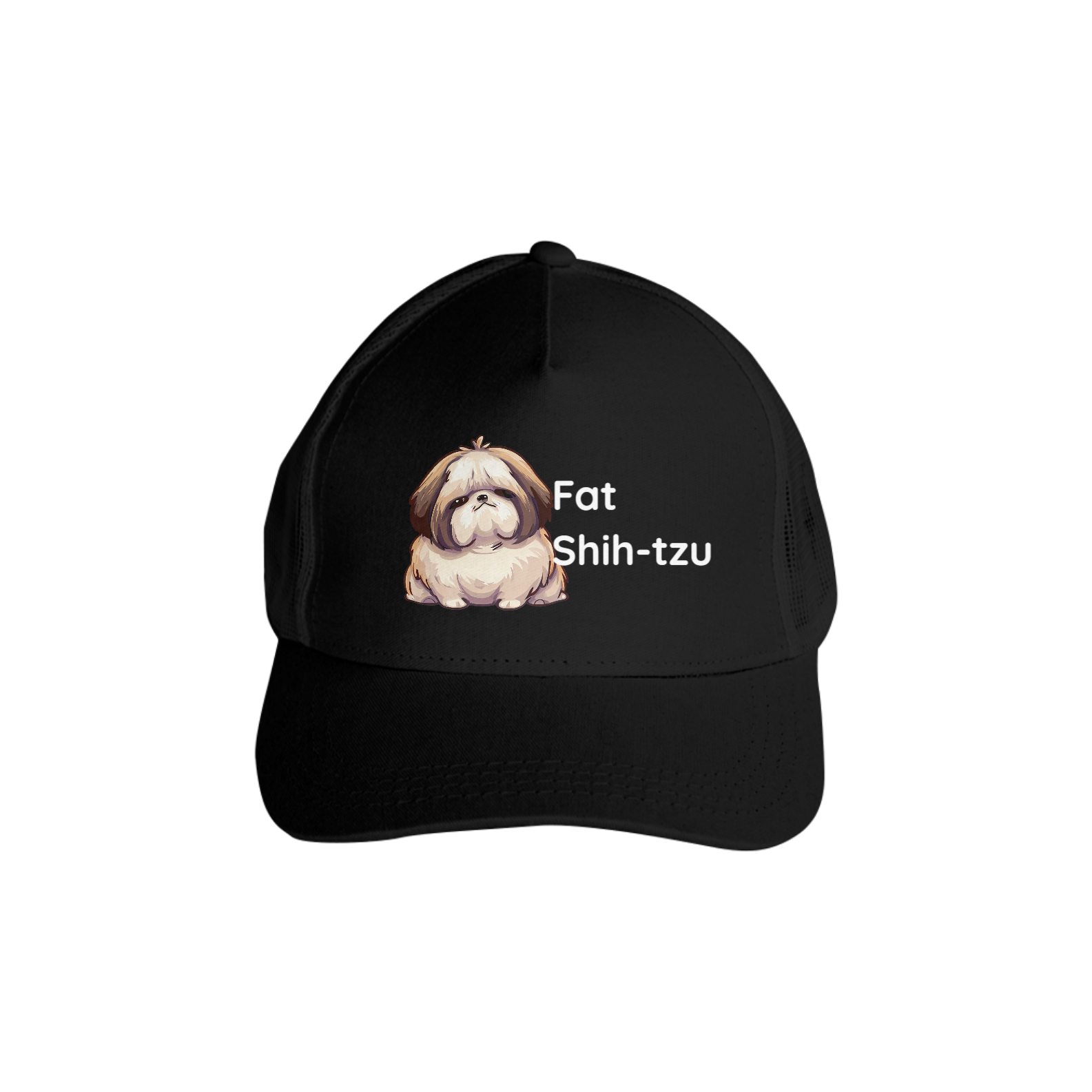 Nome do produto: Boné Americano com Tela - Fat Shih-tzu - Modelo 1