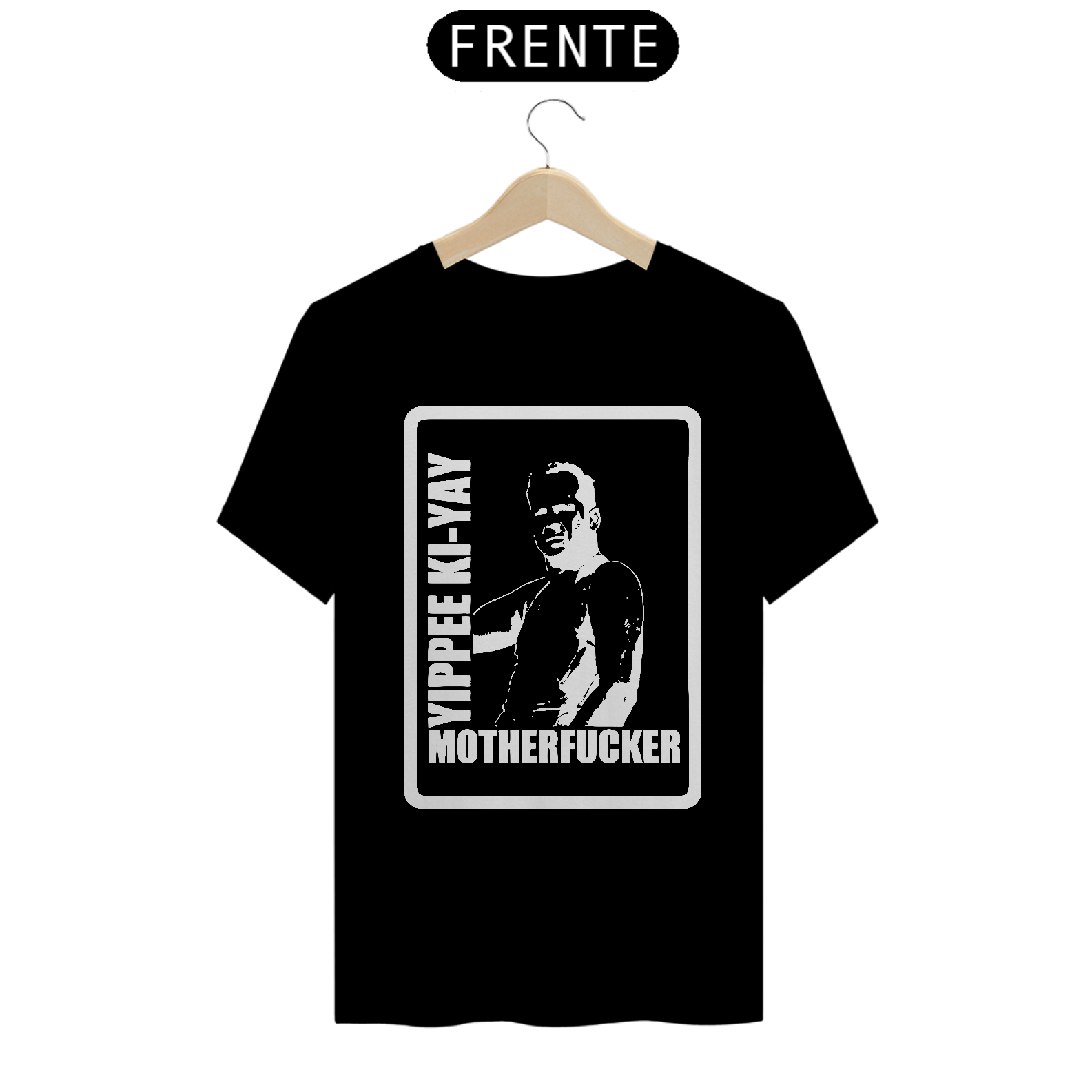 Nome do produto: T-Shirt Classic - Die Hard 1 - Yippee Ki-Yay Motherfucker - Branco