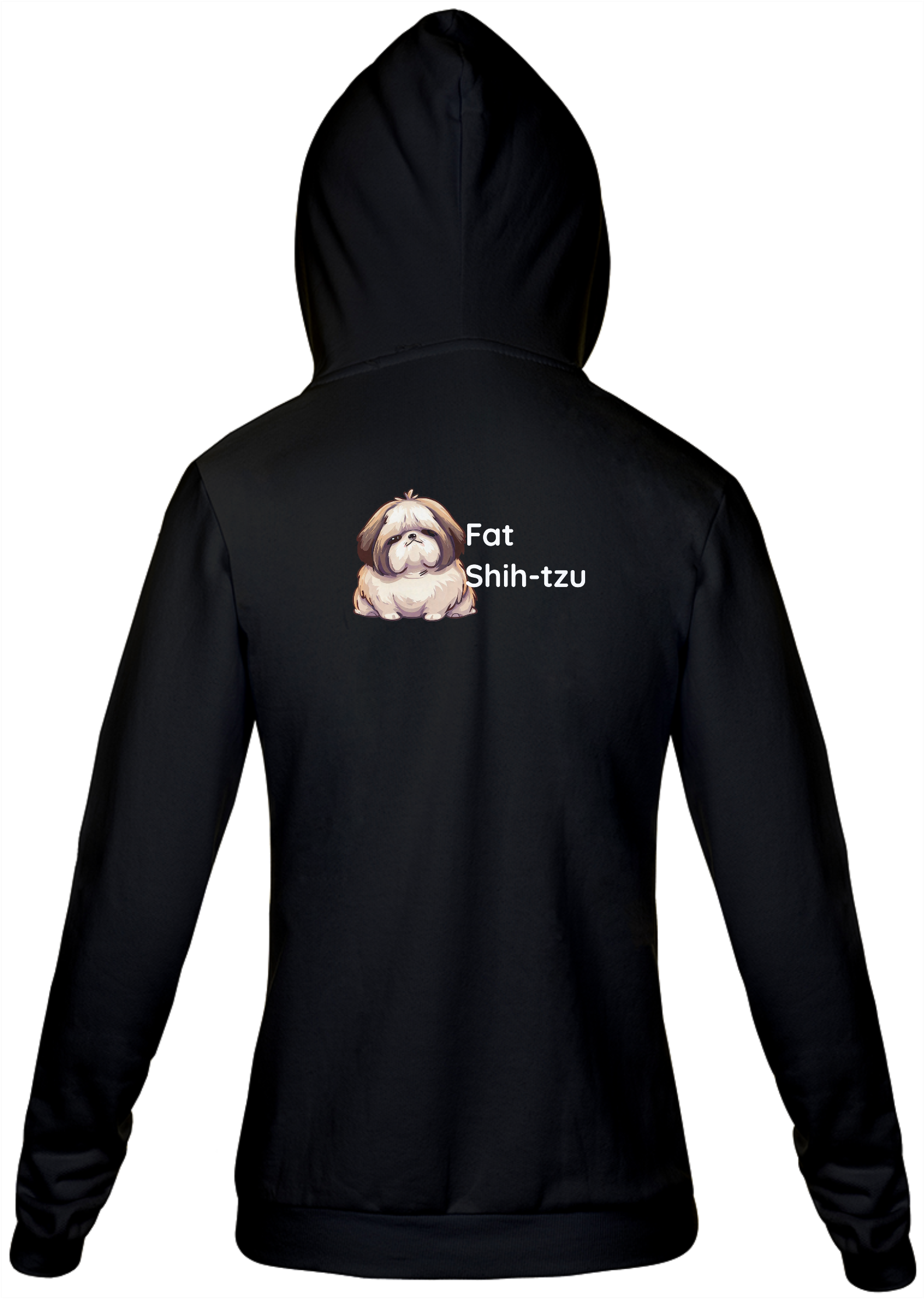 Nome do produto: Moletom com Zíper - Fat Shih-tzu - Modelo 1