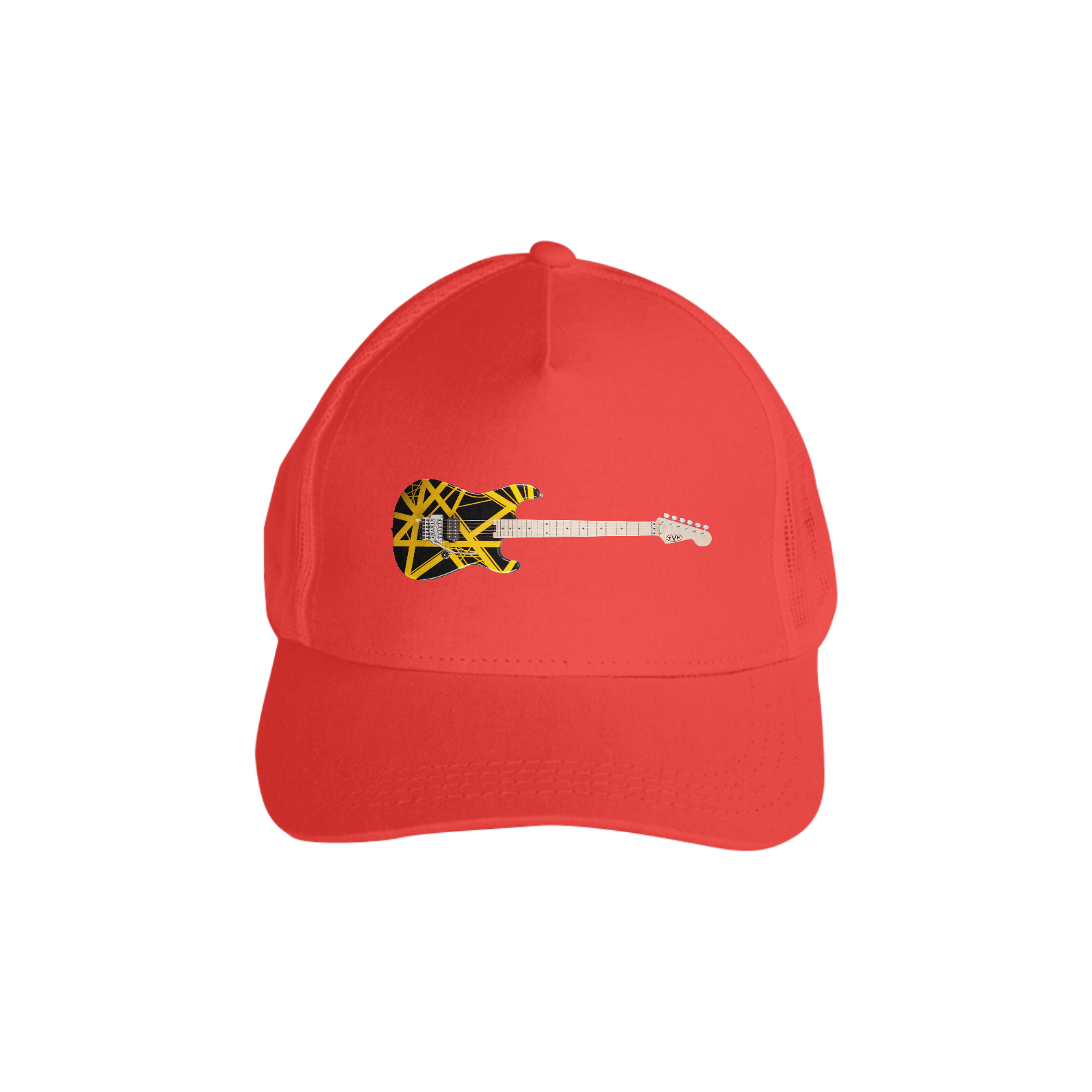 Nome do produto: Boné Americano com Tela - Guitarra EVH Striped Series Black Yellow