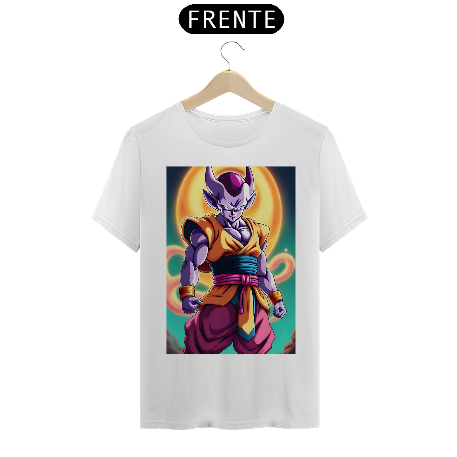 Nome do produto: Camiseta Masculina Dragon Ball Fusão Freeza e Majin Boo