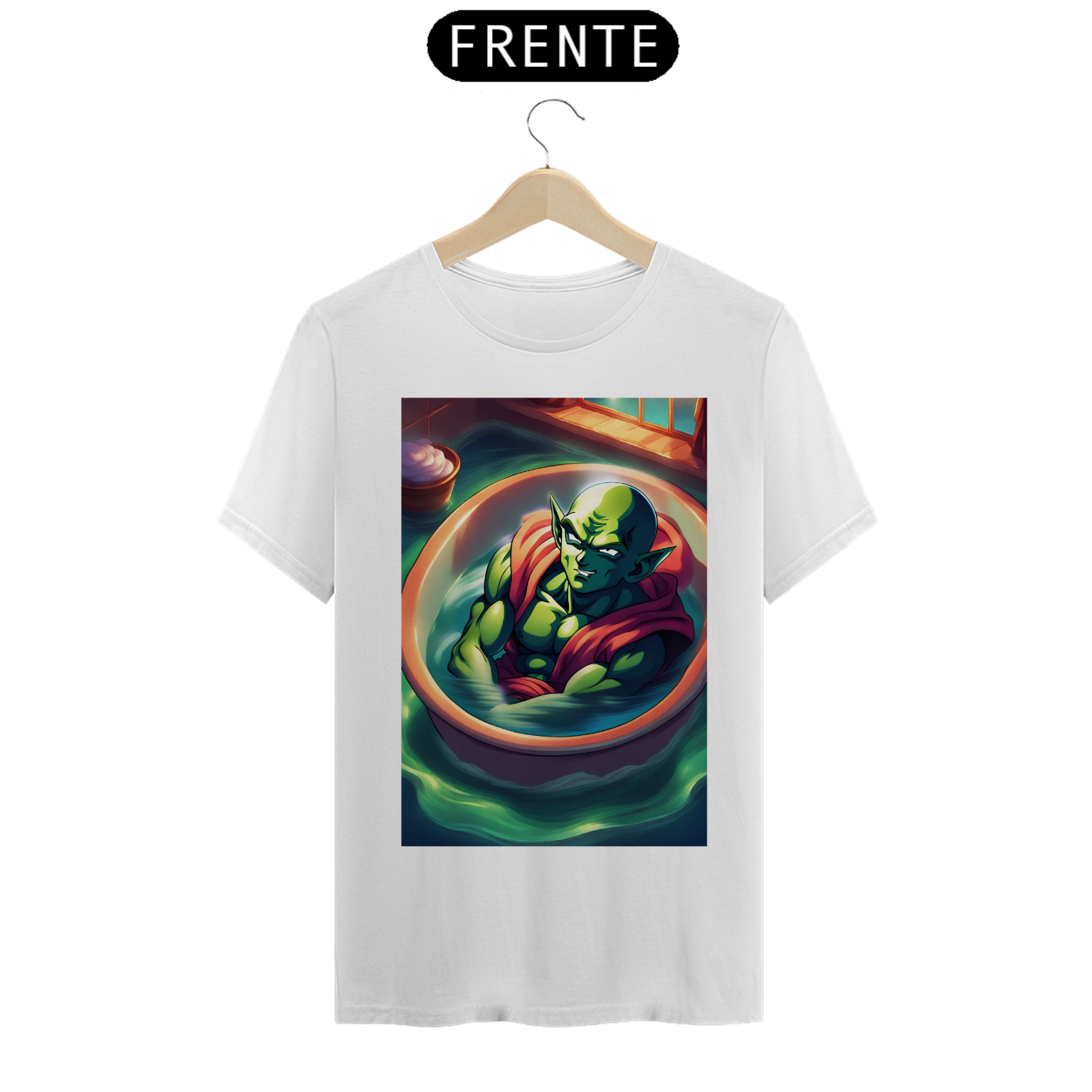 Nome do produto: Camiseta Masculina Dragon Ball Piccolo no banho