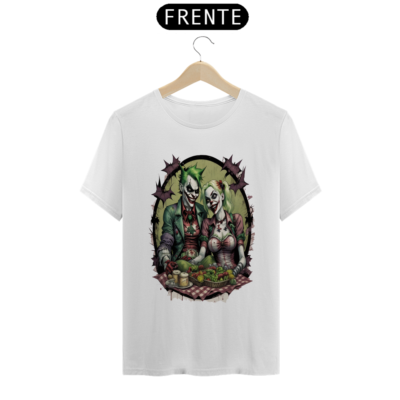 Nome do produto: Camiseta Masculina DC Arlequina e Coringa