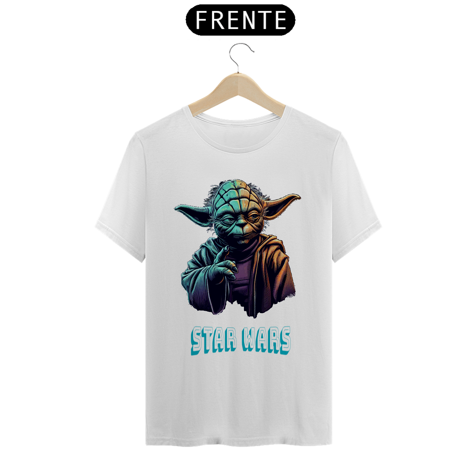 Nome do produto: Camiseta Masculina Star Wars Yoda